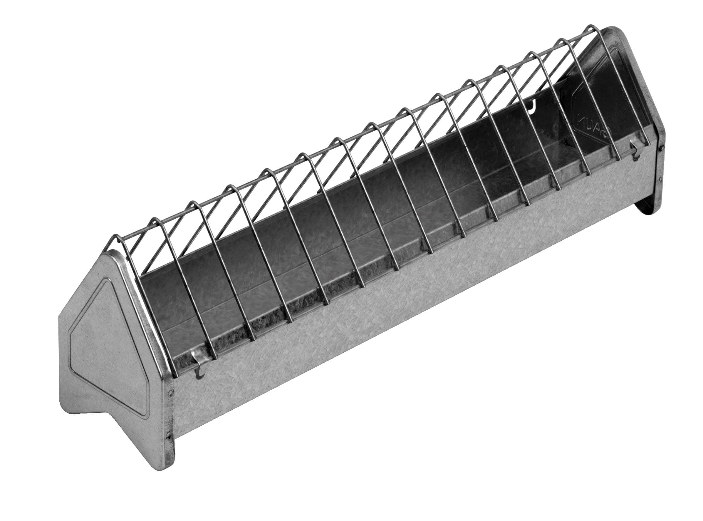 Metal Poultry Trough Feeder (20 in) - Little Giant - Galvanized Steel Poultry Trough Feeder with Grate (Item No. TR20GALV)