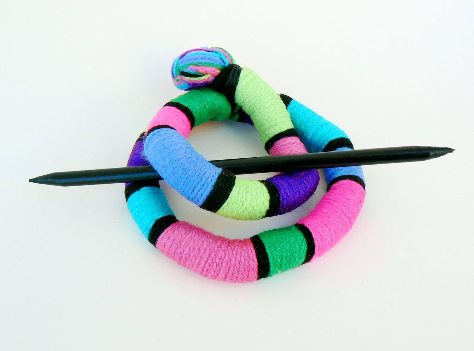 Ponytail holder, Bun wrap, Funky Hair stick, Shawl pin brooch, Flexible Large Barrette, Fascinator, Bun hair style