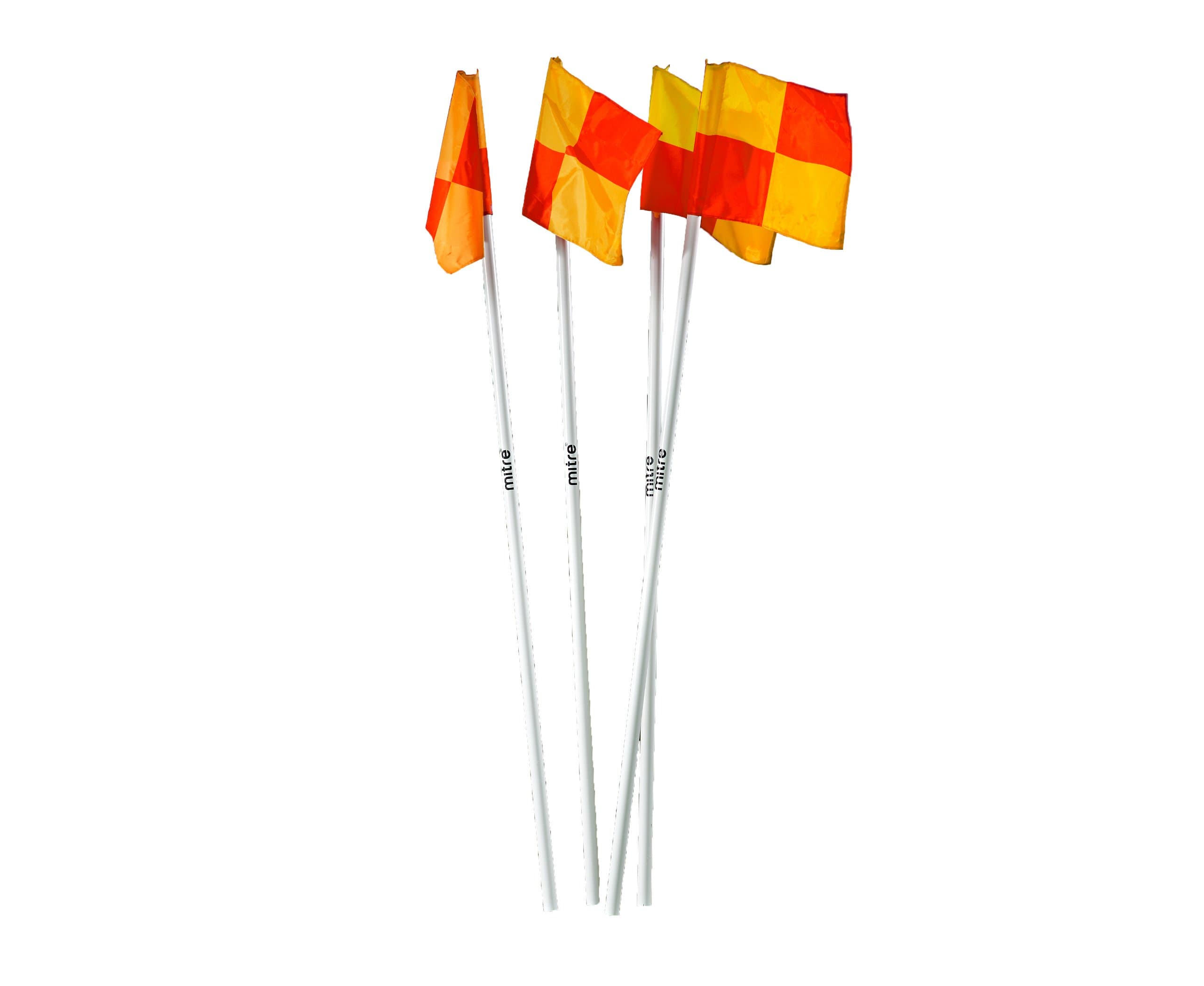 Mitre Checkered Football Corner Flags - Set of 4, White, One Size