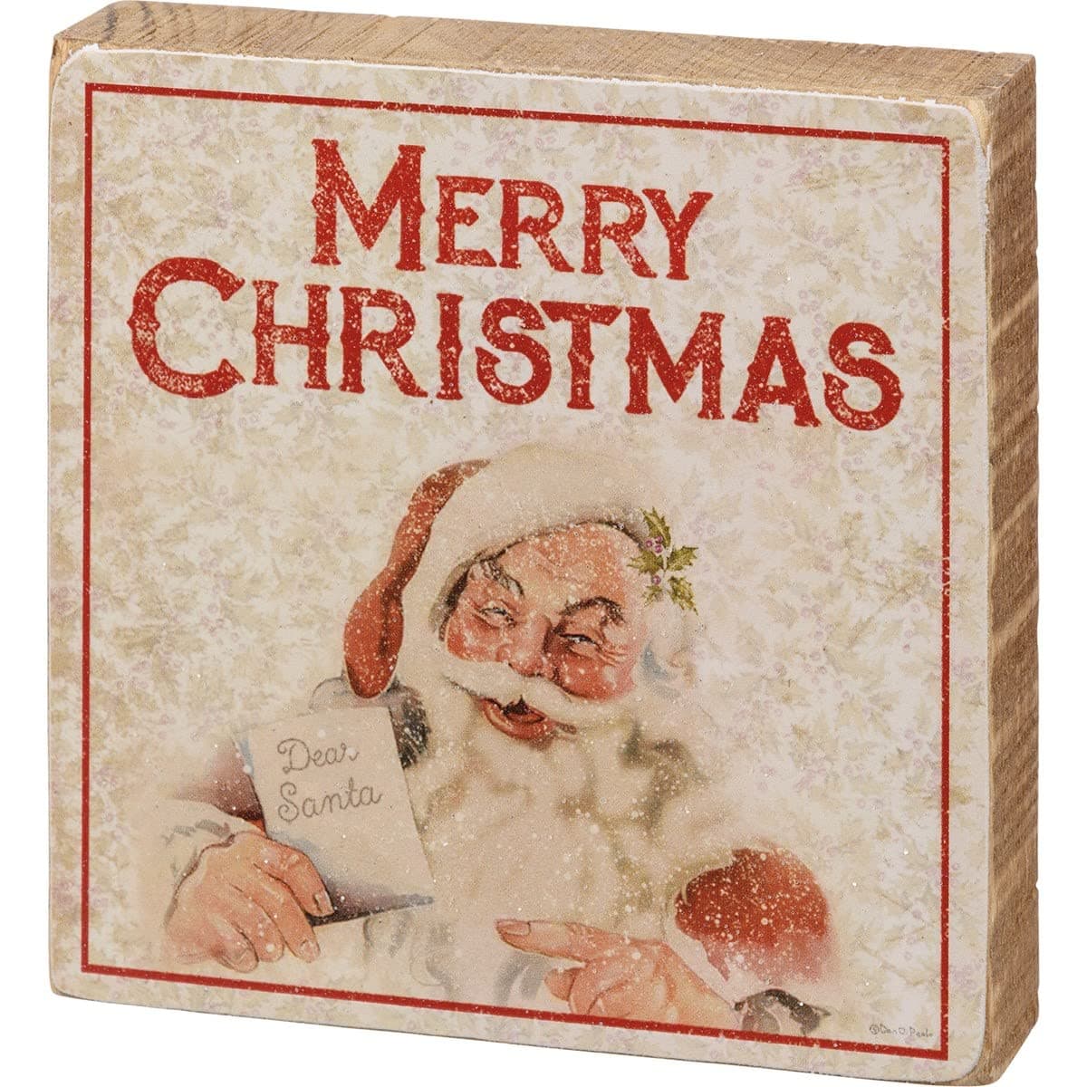 Primitives By Kathy 113789 Merry Christmas Block Sign, 4-inch Length