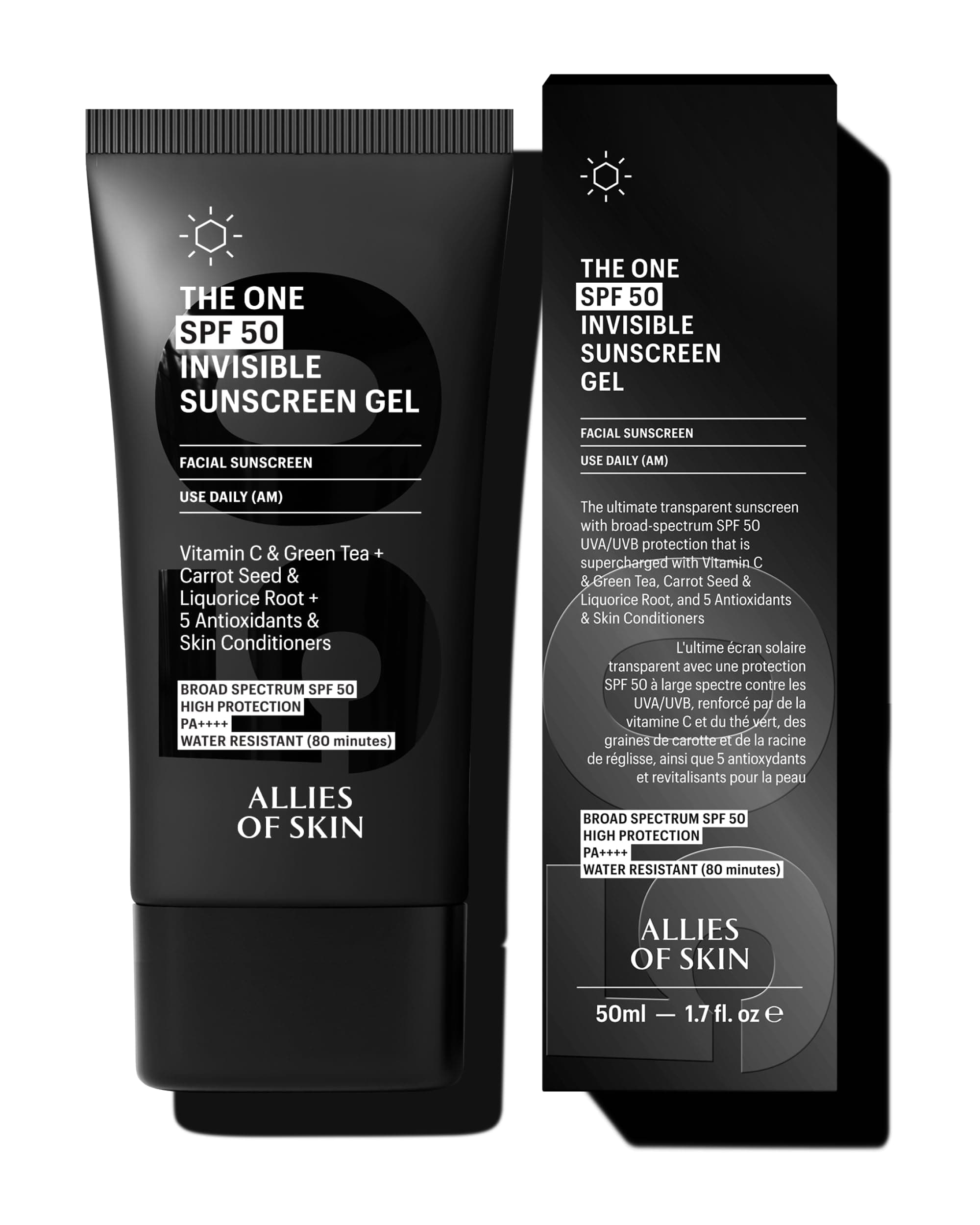 The One SPF 50 Invisible Sunscreen Gel with Vitamin C, Green...