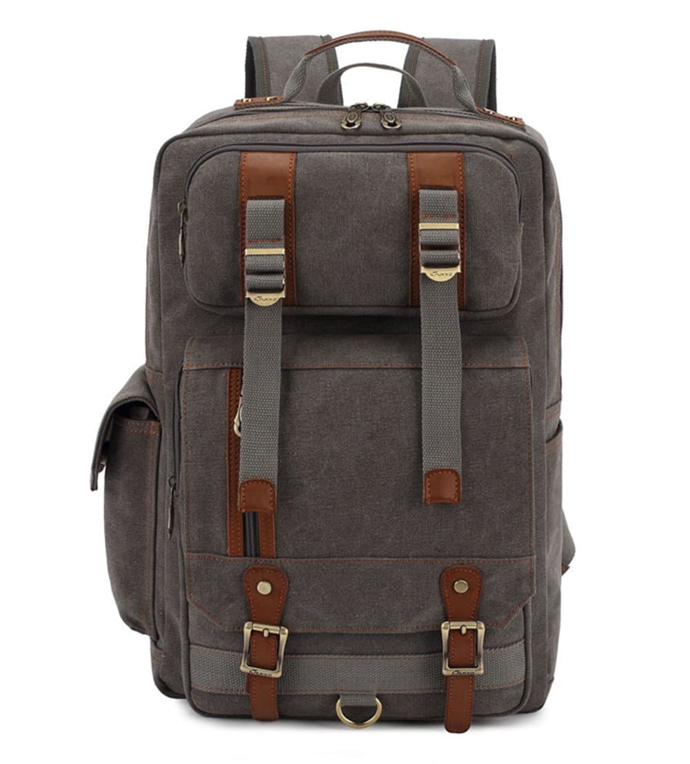Canvas Vintage College Backpack Weekender Backpack Laptop Bookbag.