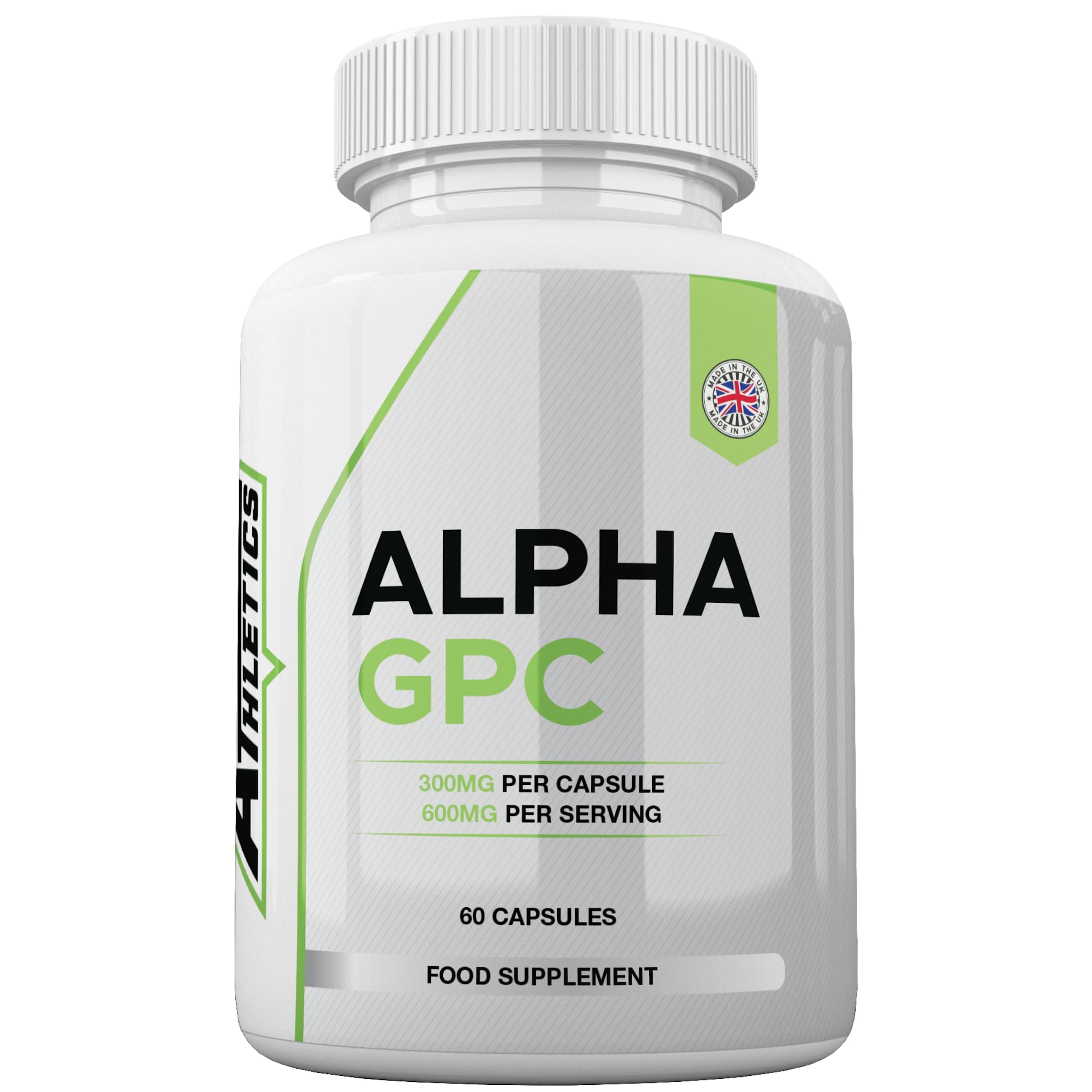 Alpha GPC 60 300mg Capsules - 600mg Serving - Alpha GPC Supplemet - UK Made