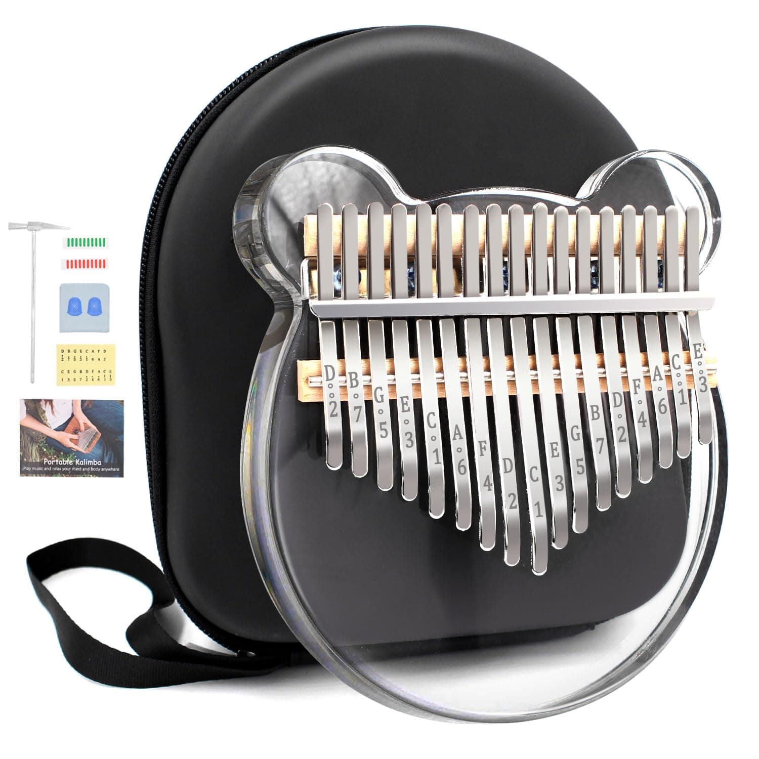 - Acrylic Kalimba Thumb Piano,YUNDIE Portable 17 Keys Mbira Crystal Finger Piano, Musical Instruments Birthday Gift for Adult Beginners Professional(Clear) (17 Keys)