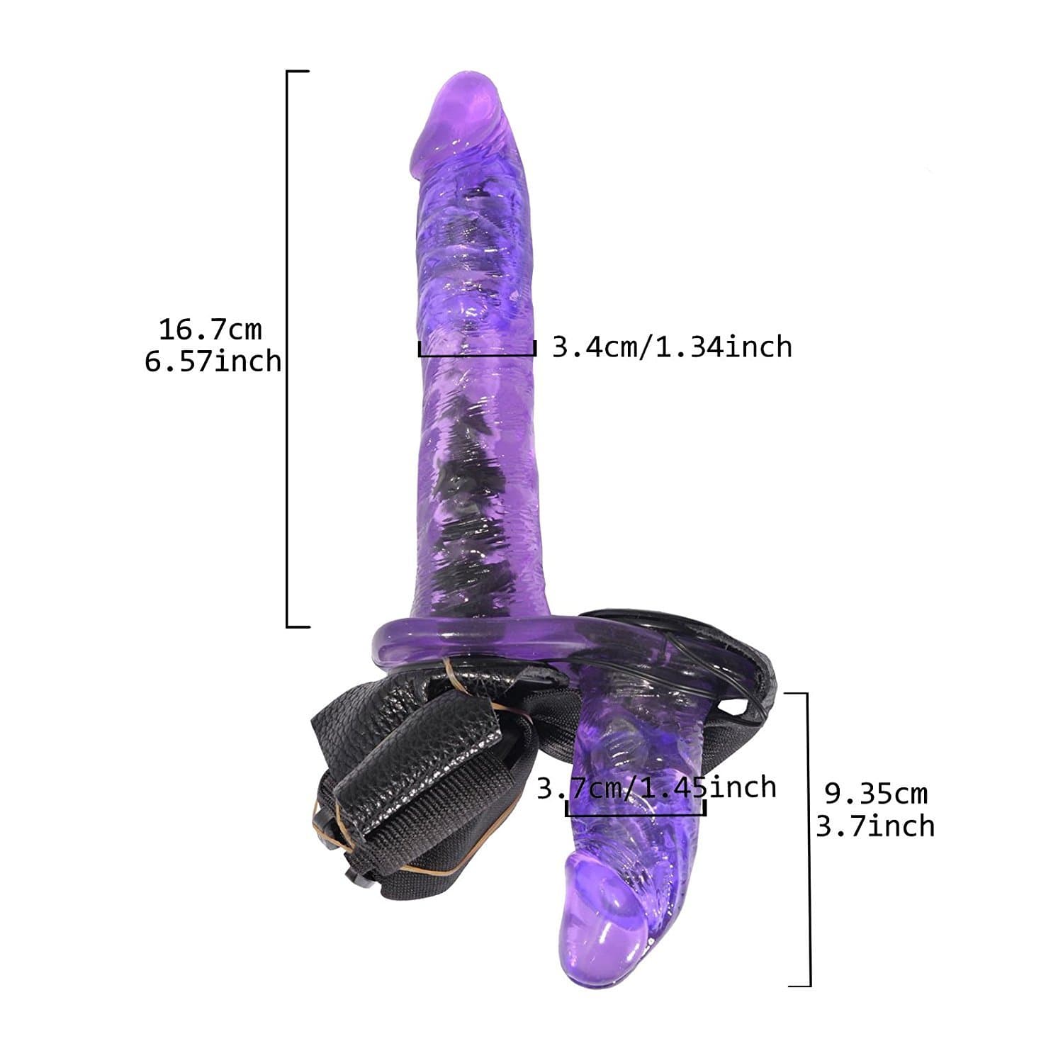 USLong Strap on Harness for Women Couples with Double Heads - Purple