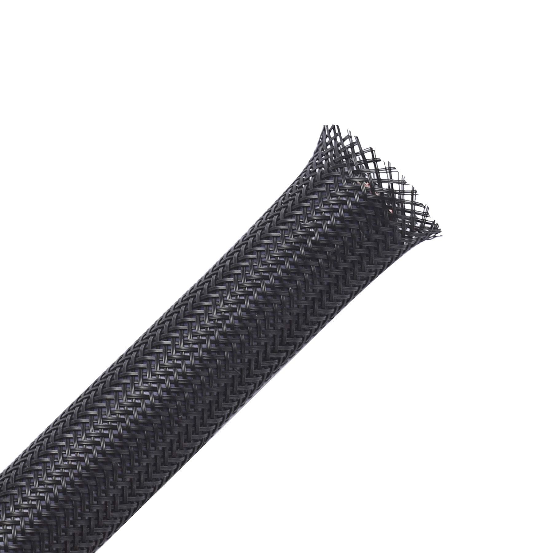 25ft - 1/8 inch PET Expandable Braided Sleeving – Black – Alex Tech Braided Cable Sleeve
