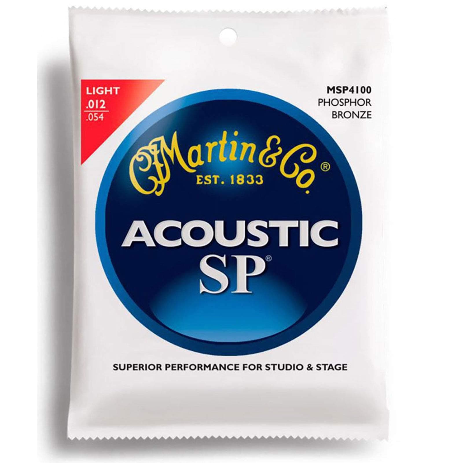New Martin MSP4100 SP Studio Performance 92/8 Phosphor Bronze Acoustic Guitar Strings, Light