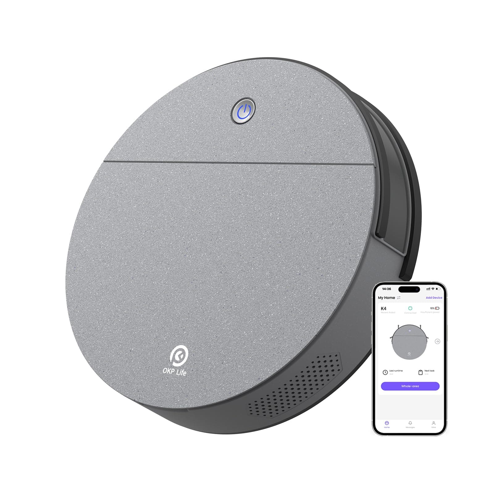 OKP K4 Robot Vacuum, Robotic Vacuum Cleaner