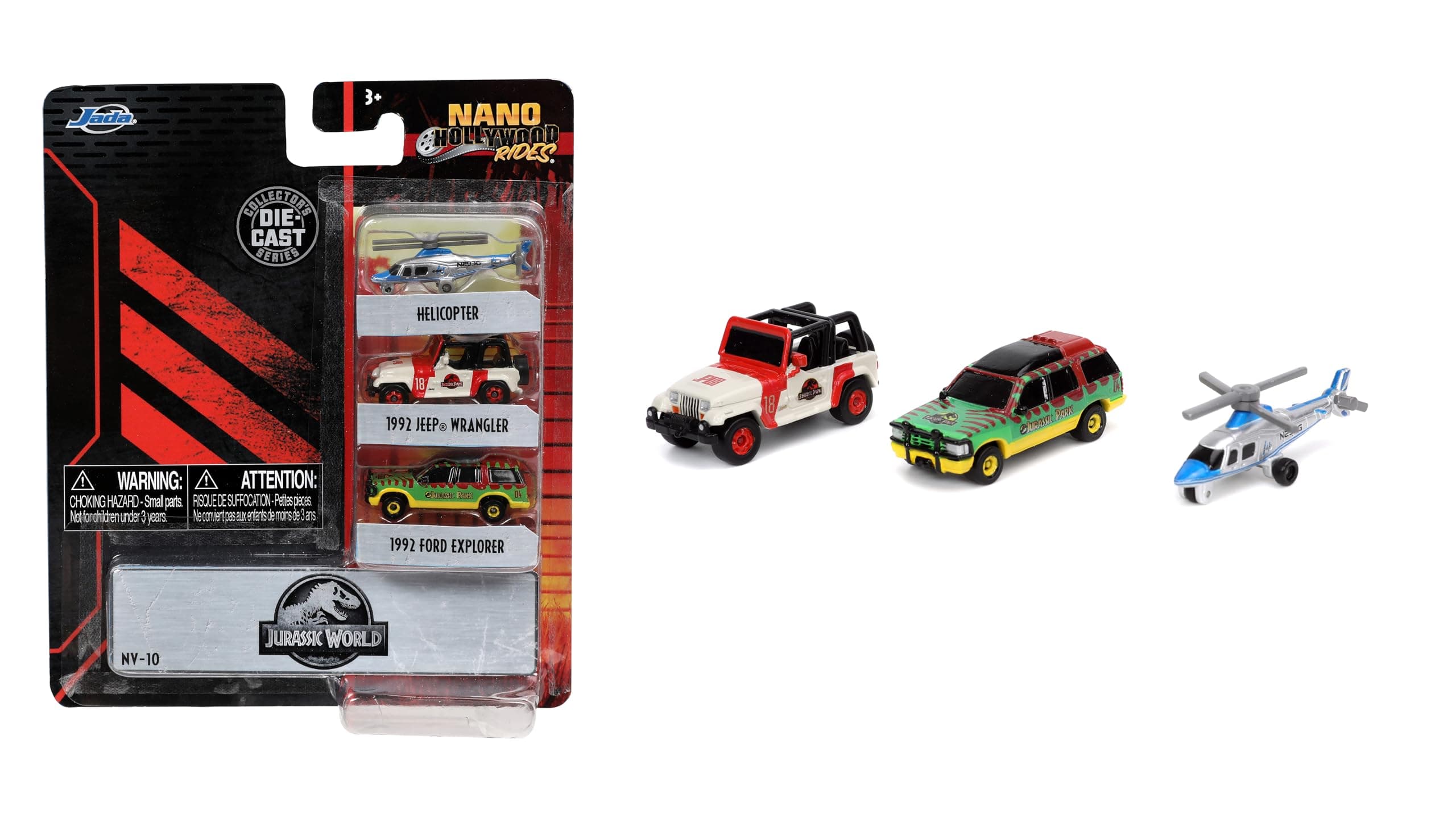 Jada Toys Nano Hollywood Rides Mini Car Mini Size, Set of 3