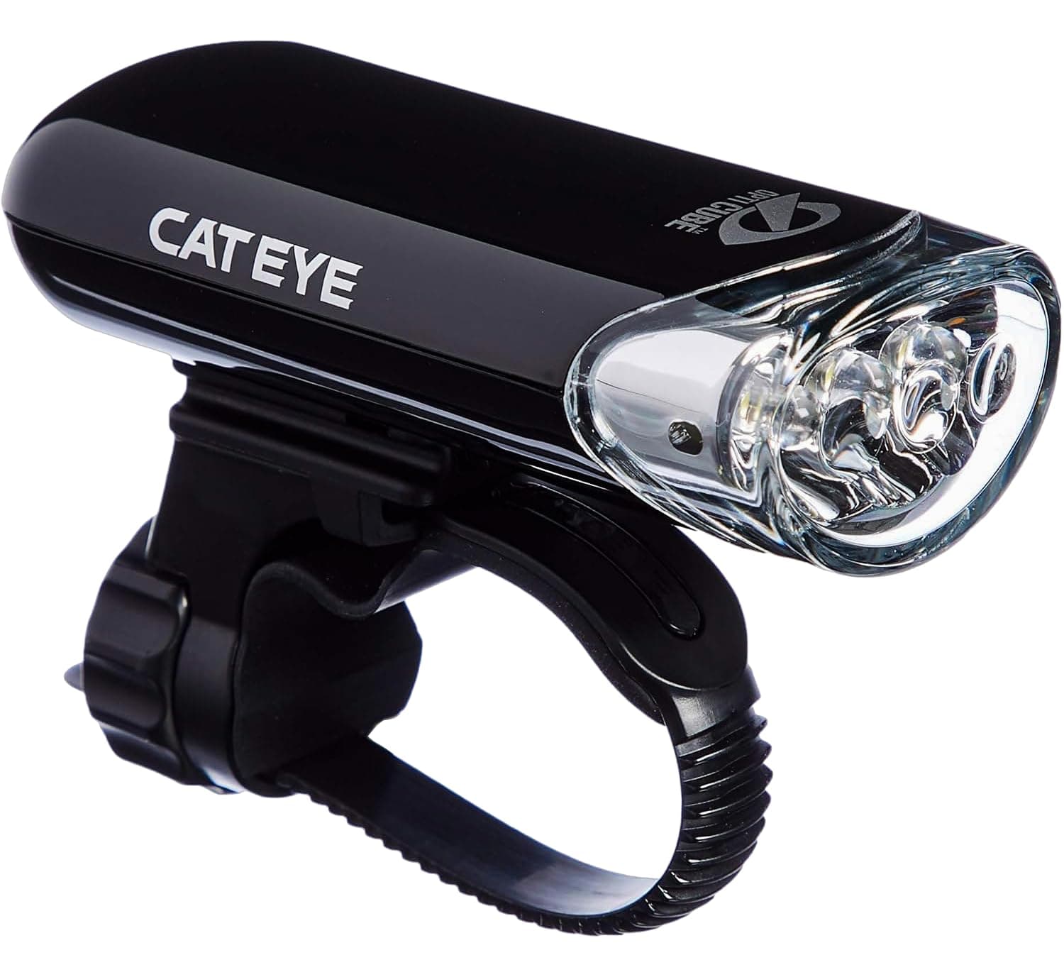 CATEYE HL-EL135N Bike Headlight – Bright 3 LED Bicycle Light with OptiCube™ Lens Technology, Easy Setup FlexTight™ Mount, Multiple Lighting Modes, Battery-Powered Operation, up to 320 Hours Runtime