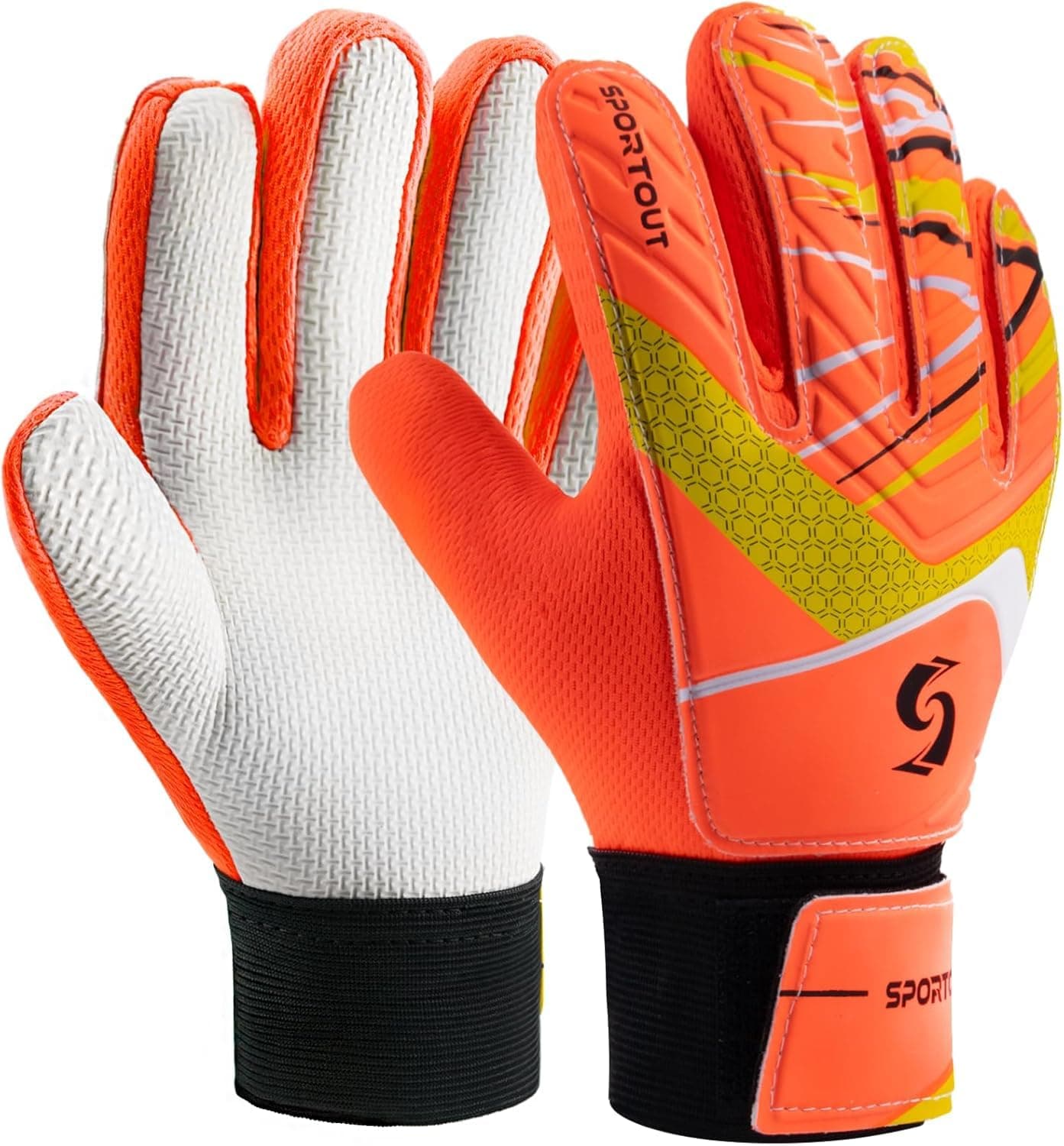 Kids Goalkeeper Gloves, Soccer Gloves with Double Wrist Protection and Non-Slip Wear Resistant Latex Material to Give Protection to Prevent Injuries
