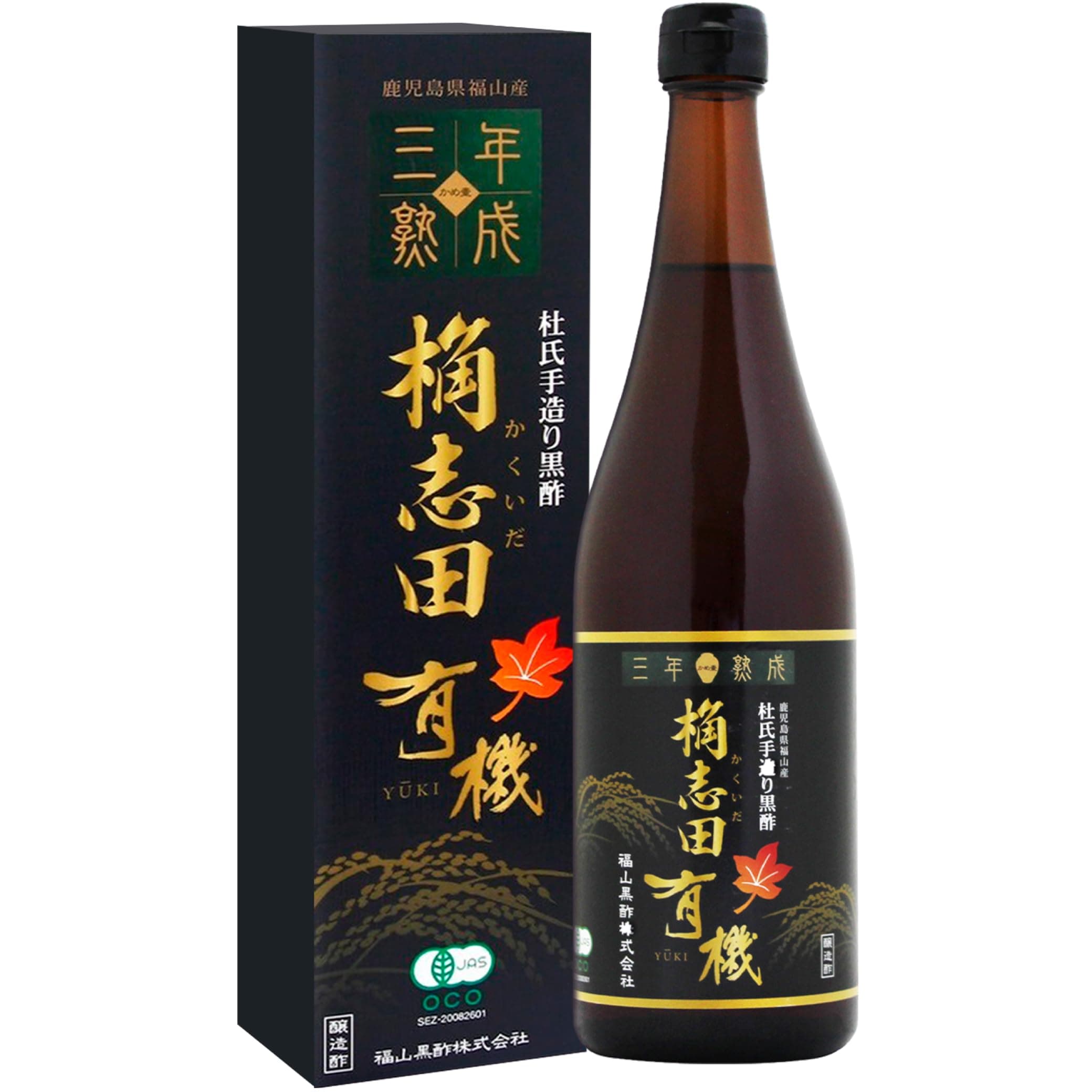 Fukuyama Black Vinegar Tsushida Organic 3-Year Aging, 24.3 fl oz (720 ml)