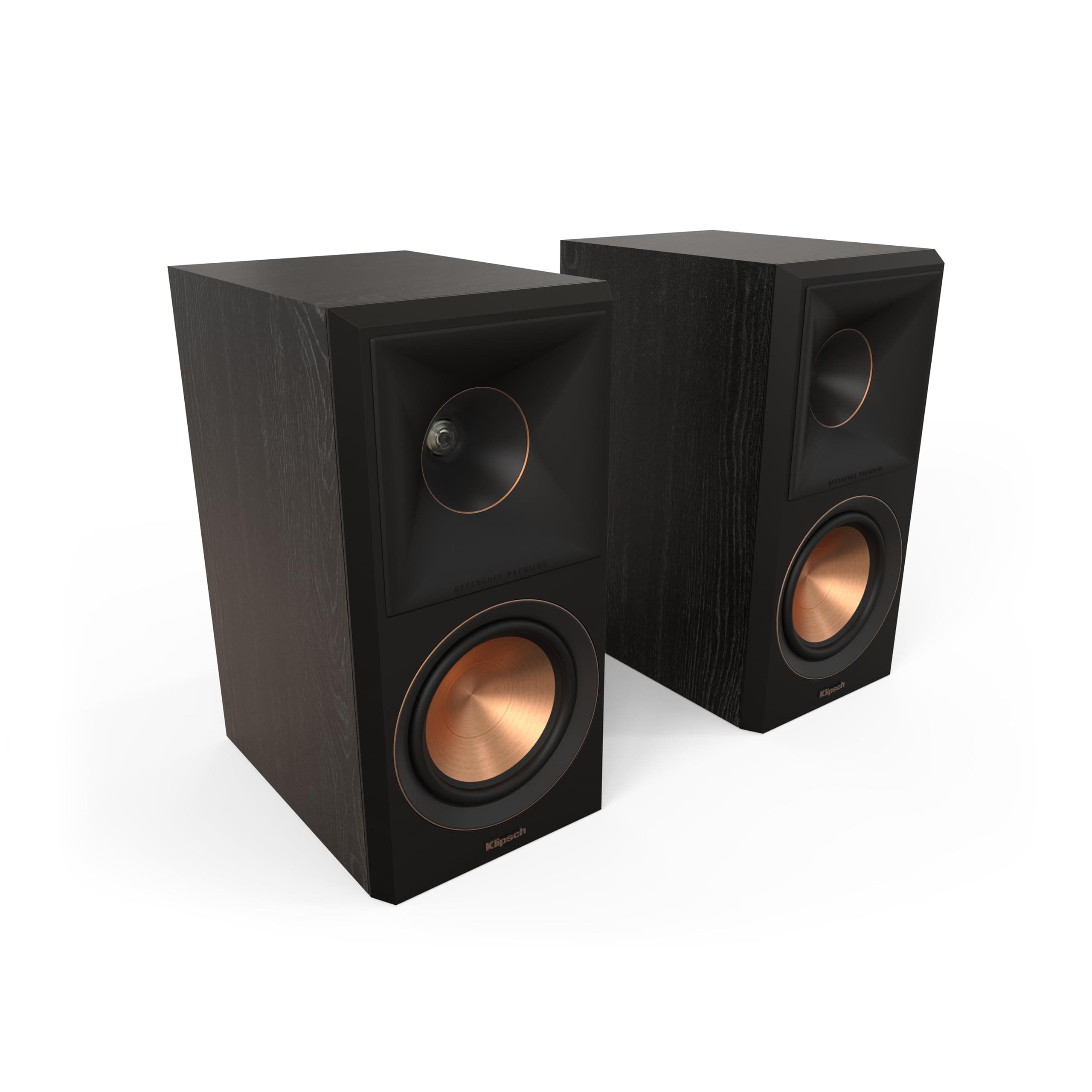 Klipsch Reference Premiere RP-500M II Bookshelf Speaker Pair with Larger 90° x 90° Hybrid Tractrix® Horn, 1” Tweeter, 5.25” Cerametallic Woofers for Room-Filling Home Theater Sound in Ebony