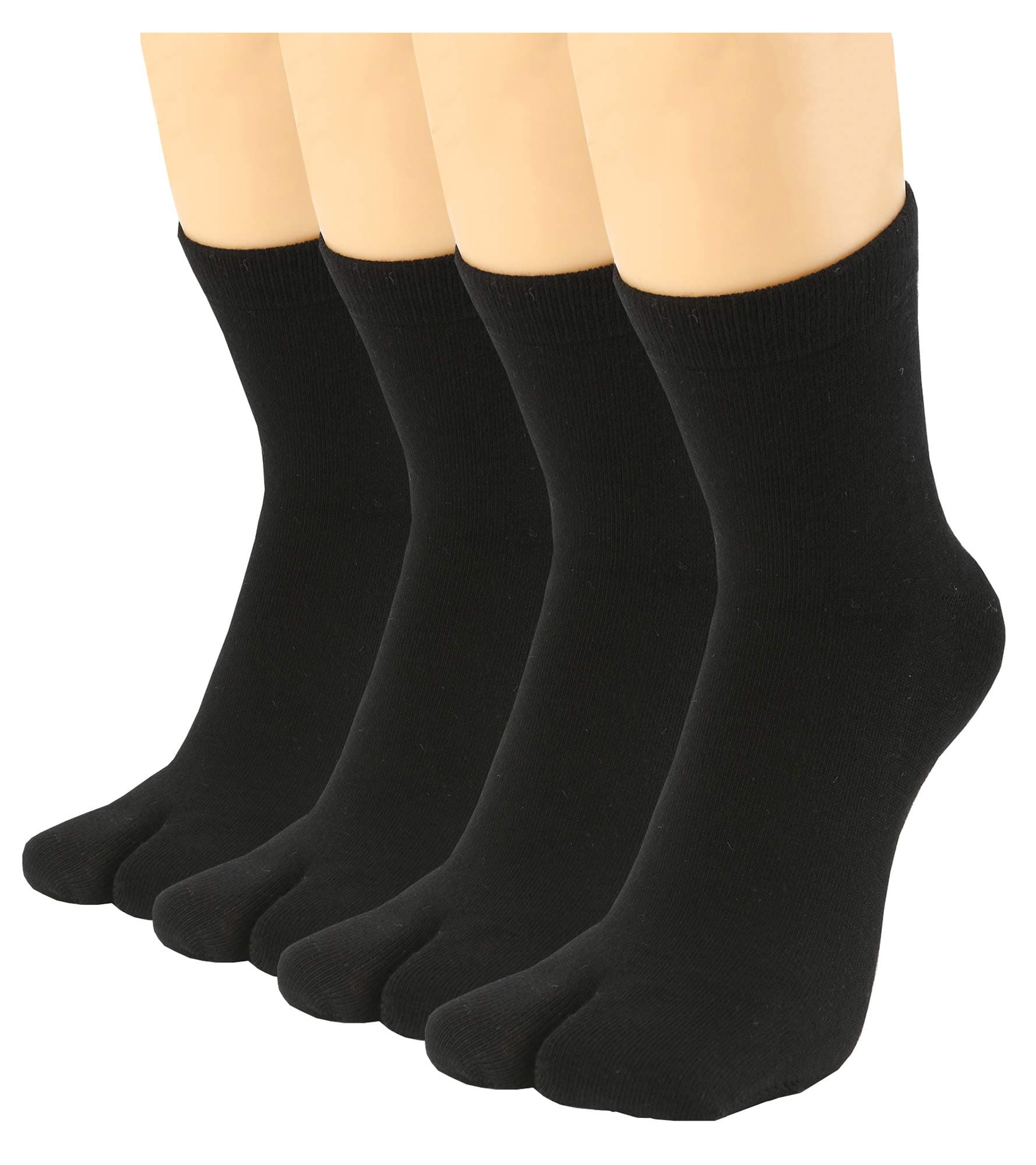Men's Flip Flop Socks Tabi Split Toe Geta Wicking Cotton Pack of 4