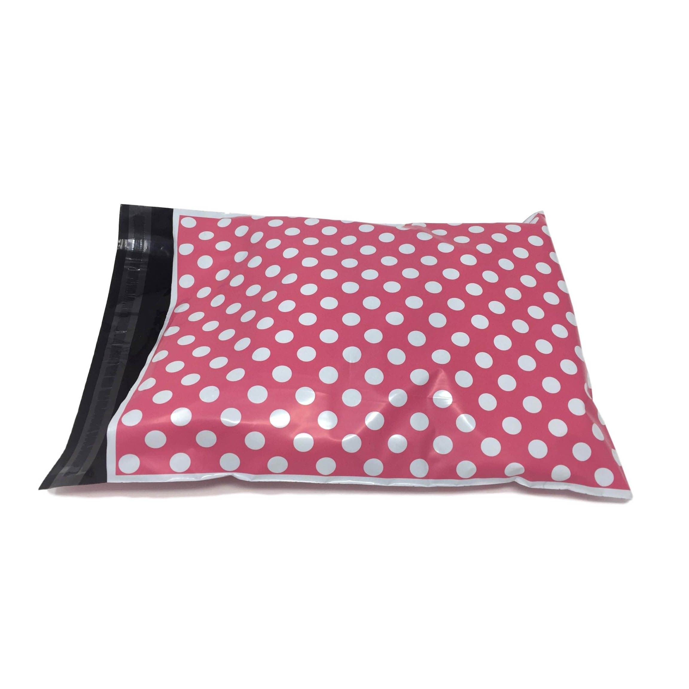 Shop4Mailers 10 x 13 Pink Polka Dot Poly Bag Mailer Envelopes 2 Mil (100 Pack)