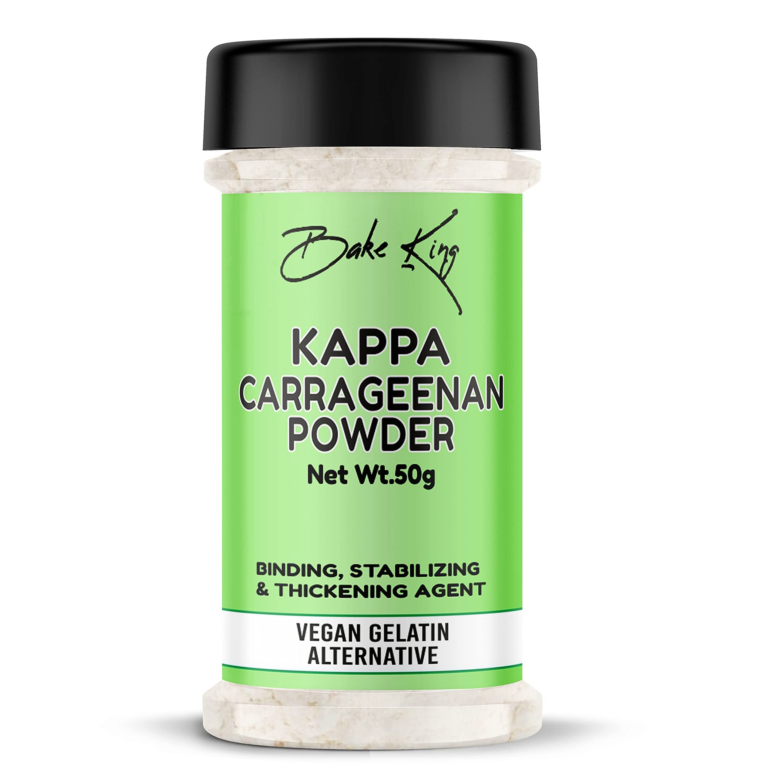 BAKE KING Kappa Carrageenan Powder for Milk-Based/Water-Based Desserts, Natural Thickener for Ice-Cream & Jellies - 50gm