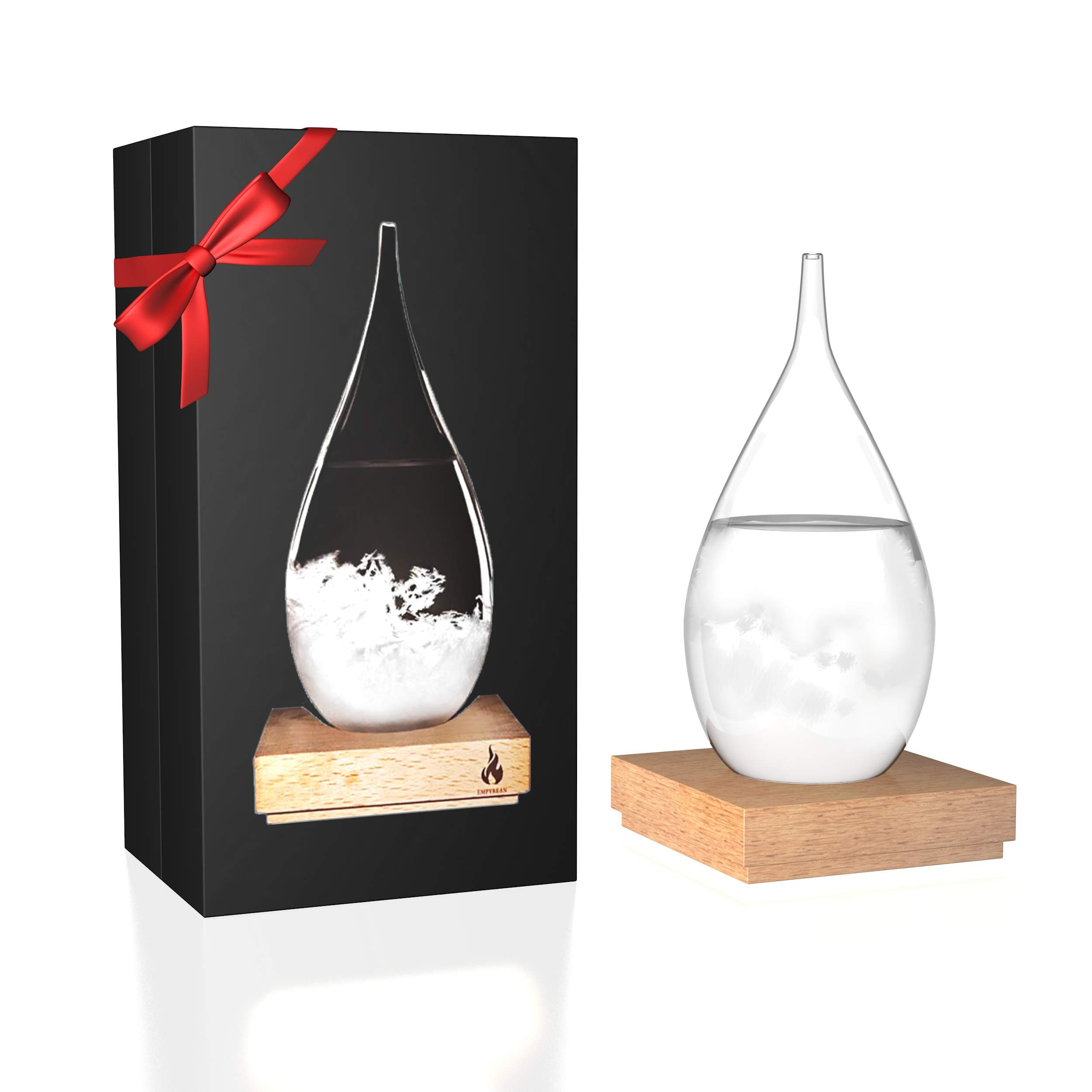 Empyrean Decorative Storm Glass - Water Drop Weather Predictor Creative Forecast Bottle Barometer Weather Glass - 17th Century European Meteorological Stylish Display Large Home Glass Crafts (Large)