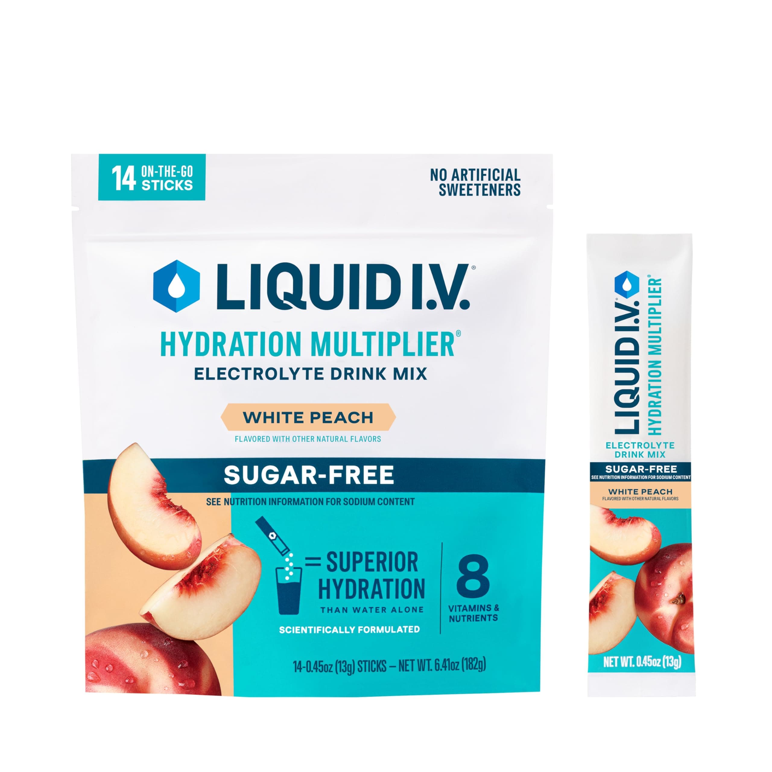 Hydration Multiplier Sugar-Free - White Peach | Electrolyte Powder Drink Mix | 1 Pack (14 Servings)