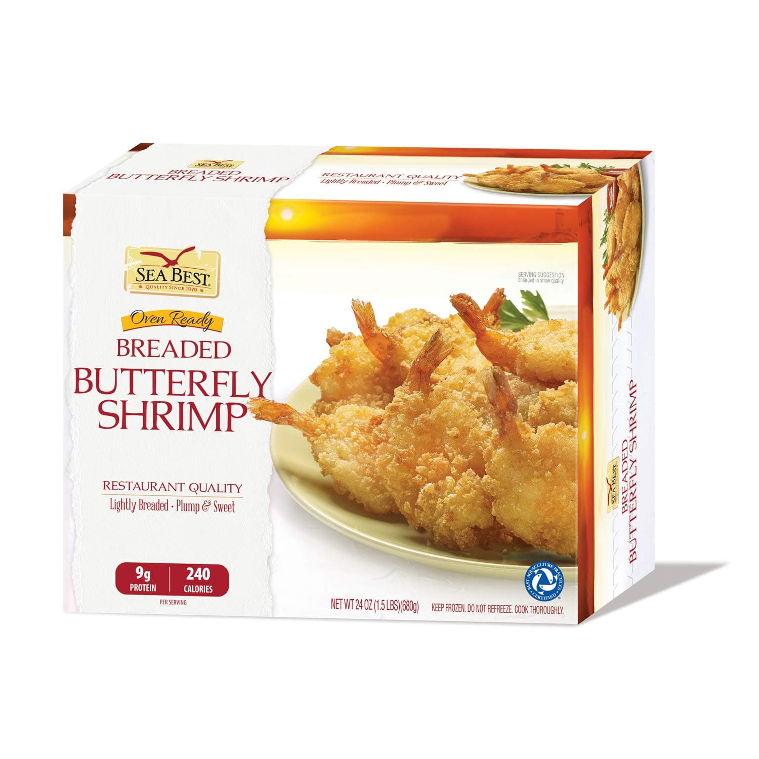 Sea Best, Breaded Butterfly Shrimp, 24 Ounce