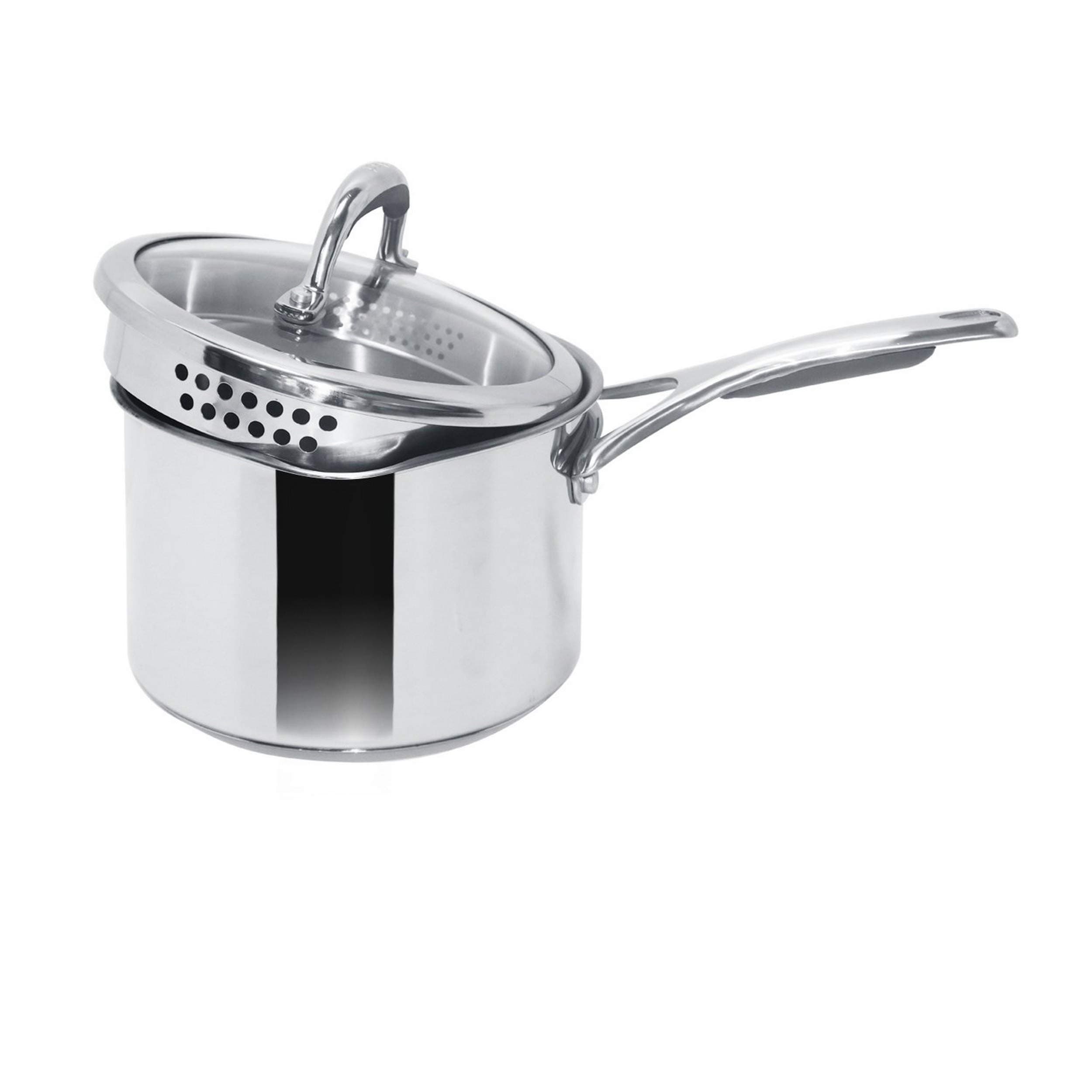 - Select Nickel Free Stainless Steel Saucepan | Sauce pan with triply Base| Sauce Pot with Straining Glass Lid |Milk pan with Lid | Gas and Induction Compatible, 18cm/ 2.73 Liters, Silver |