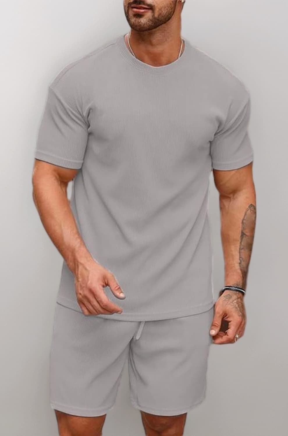 Men's Premium Cotton Blend Pyjama Set || Stylish Round Neck T-Shirt and Shorts || Casual Night Suit Wear Set for Man