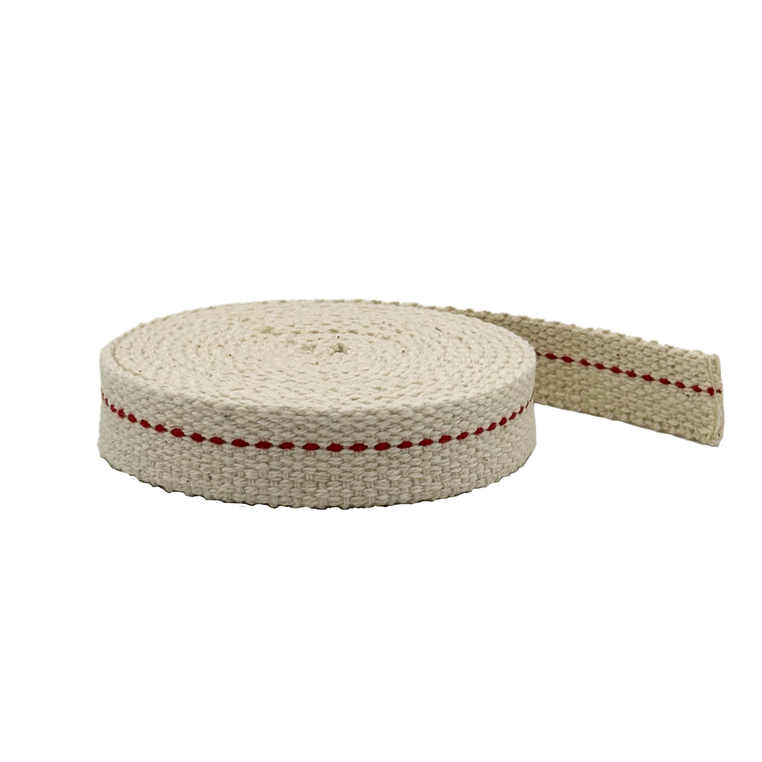 Light of Mine - 5/8" Inch 6' Foot, 100% Cotton Flat Wick for Paraffin Oil, Kerosene Based Lanterns, and Oil Lamps with Genuine Red Stitch (5/8" - 6' Roll)