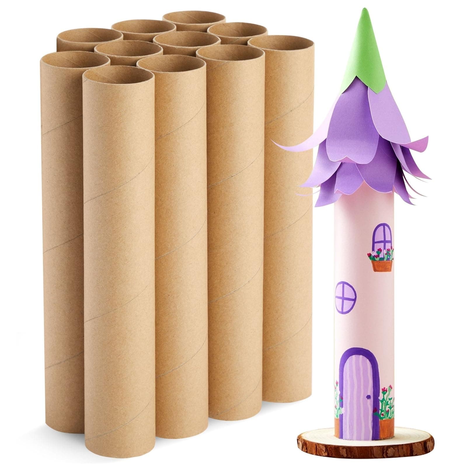 Bright Creations Brown Paper Cardboard Craft Tube Rolls (12 Pack)