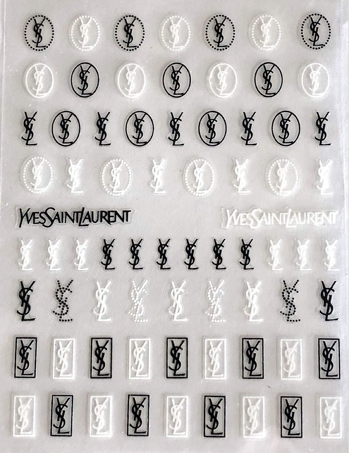 JoyKott 3D Premium Brand Nail Art Stickers Beeg Shert YSL