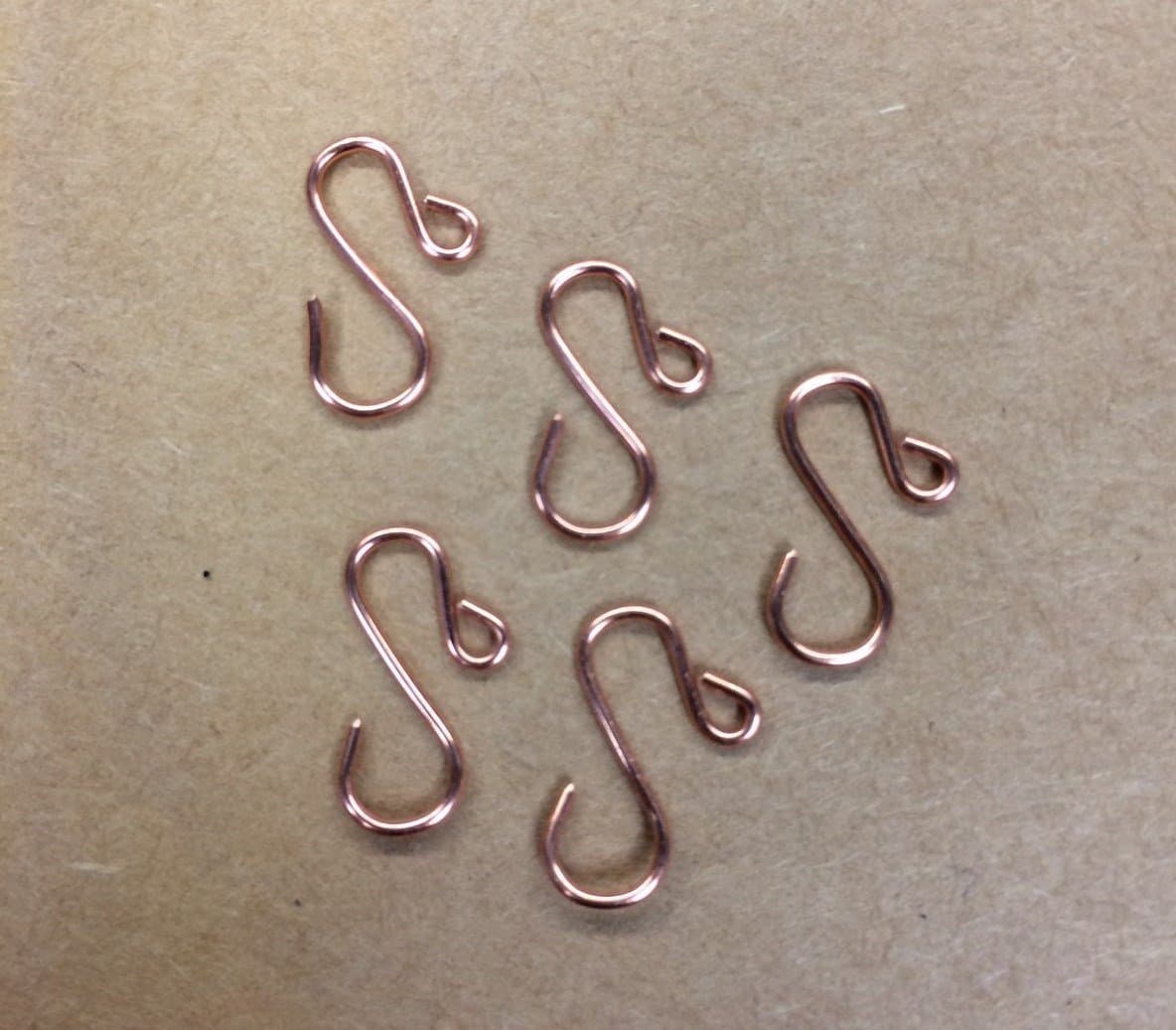 Handmade Mini Ornament Hooks, set of 50 (copper)