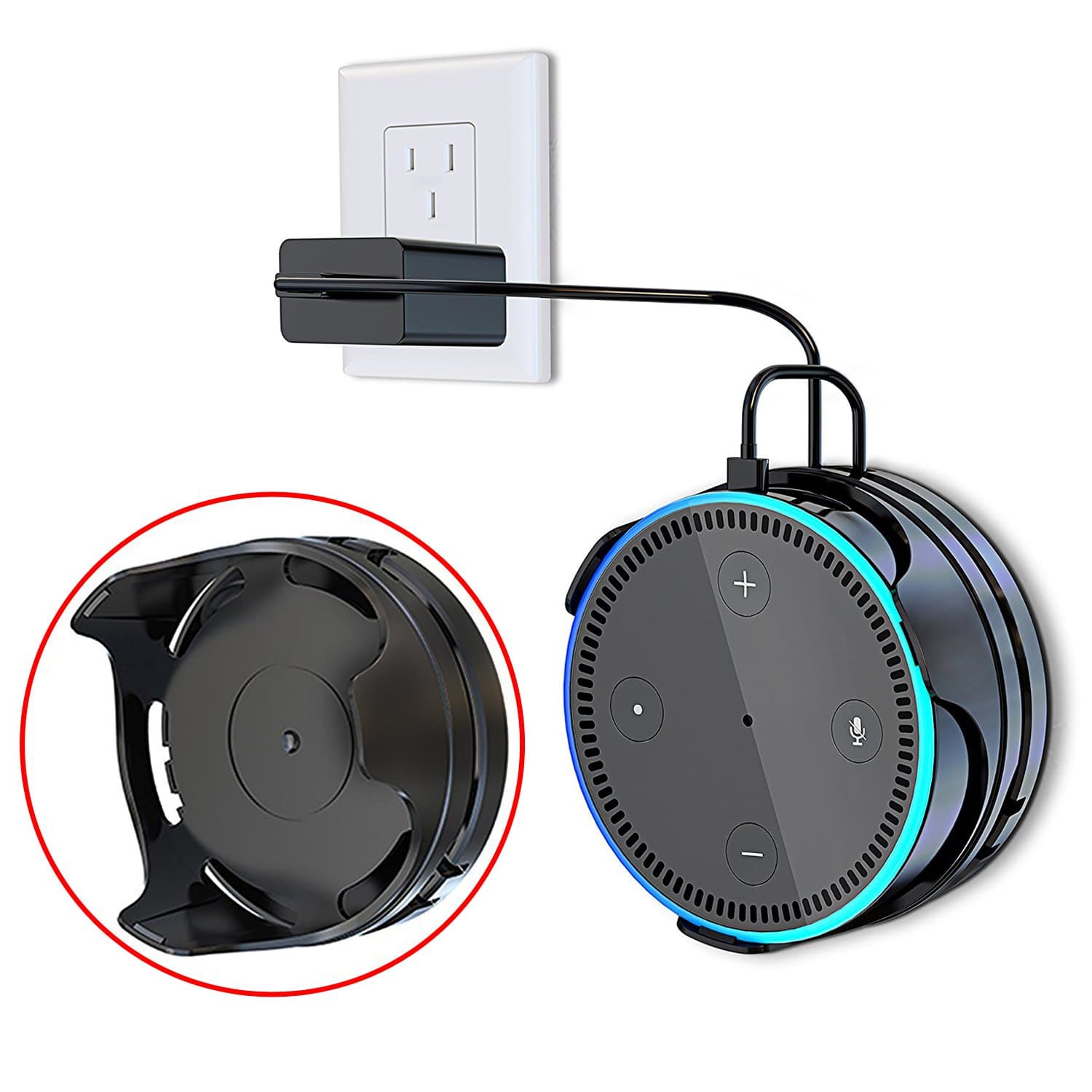 Wall Mount for Amazon Echo Dot 2nd Generation,Flexible Placement Removable Stand with Reusable Washable Smart Speaker Stick,Suitable for any corner of walls and ceilings