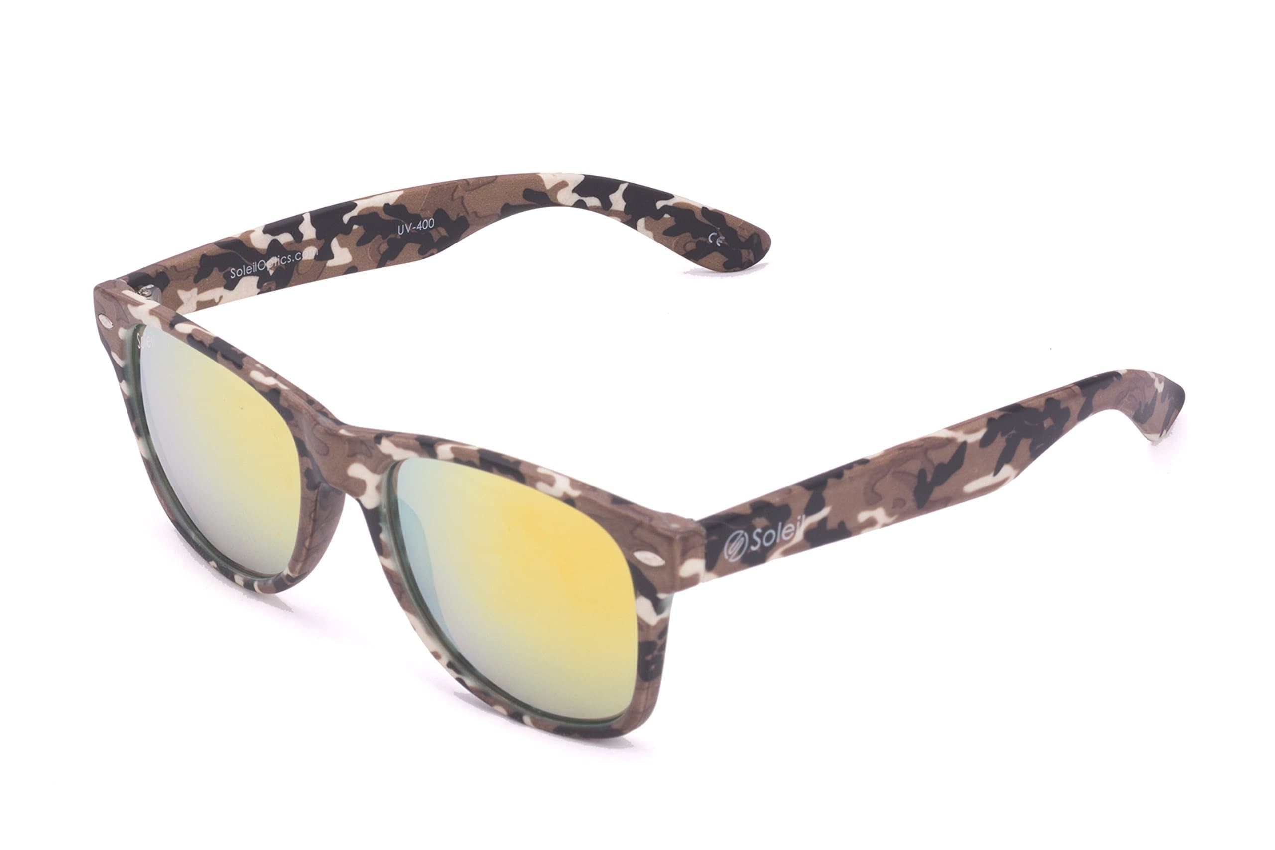 Soleil LOGAN (Brown Camouflage Frame, Orange Flash Mirrored Lenses)