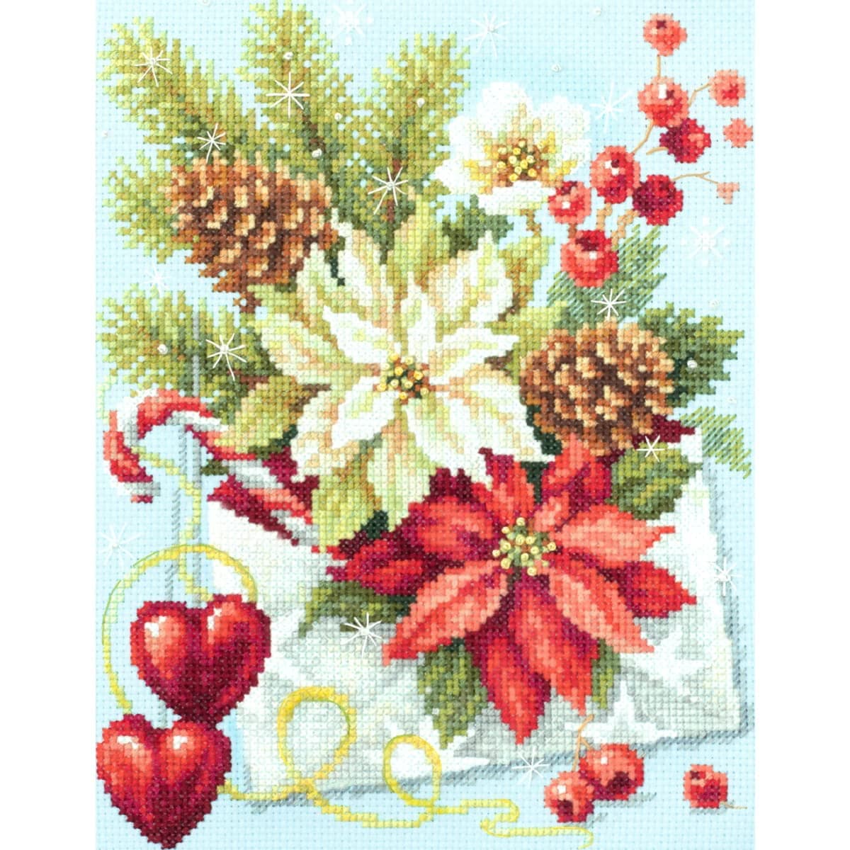 Magic Needle 100-241 ZW Merry Christmas Counted Cross Stitch Kit Zweigart Edition Cotton Multi-Coloured 17 x 22 cm