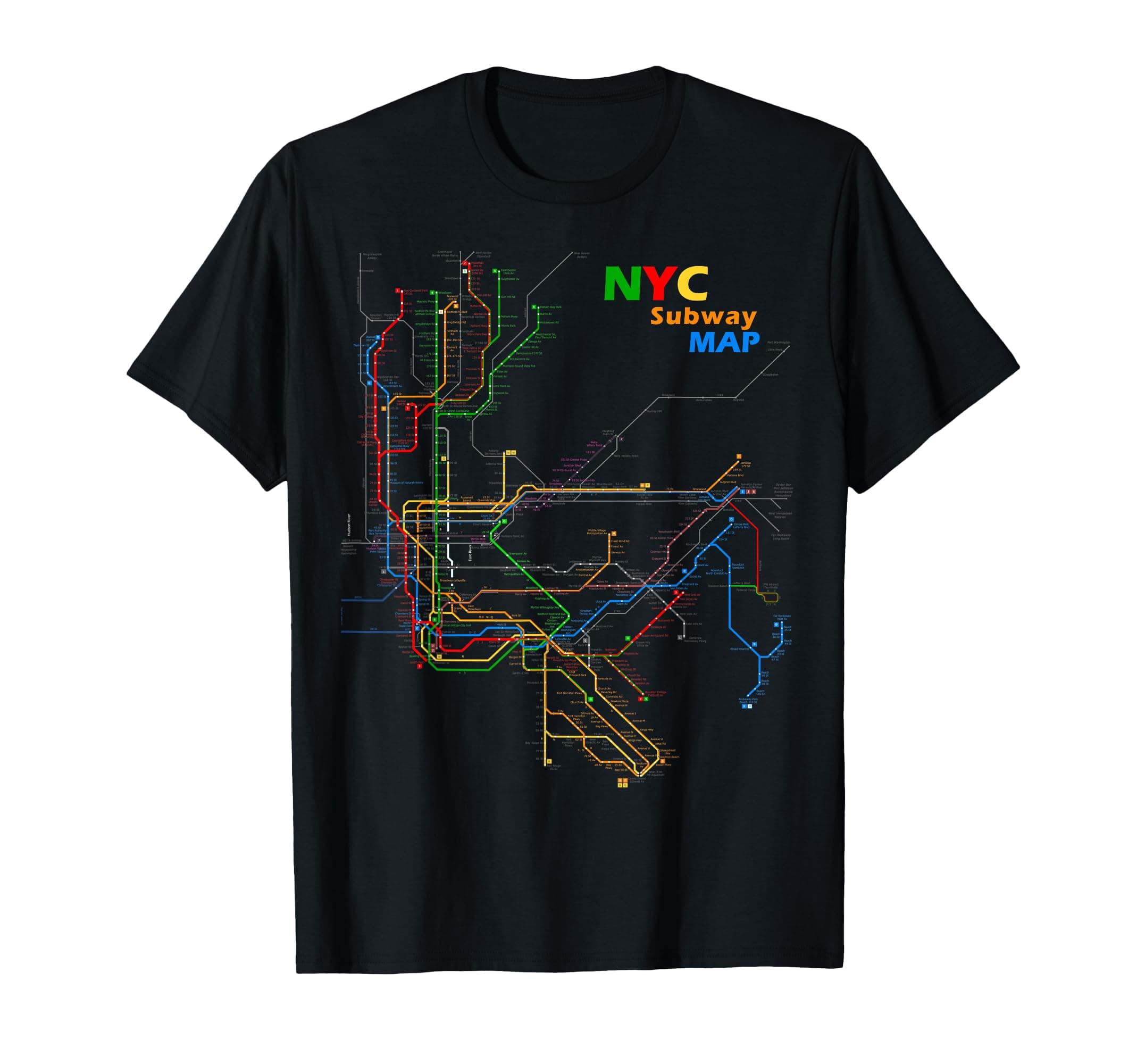 New York City Subway Map NYC Lines Transit for Men Women T-Shirt