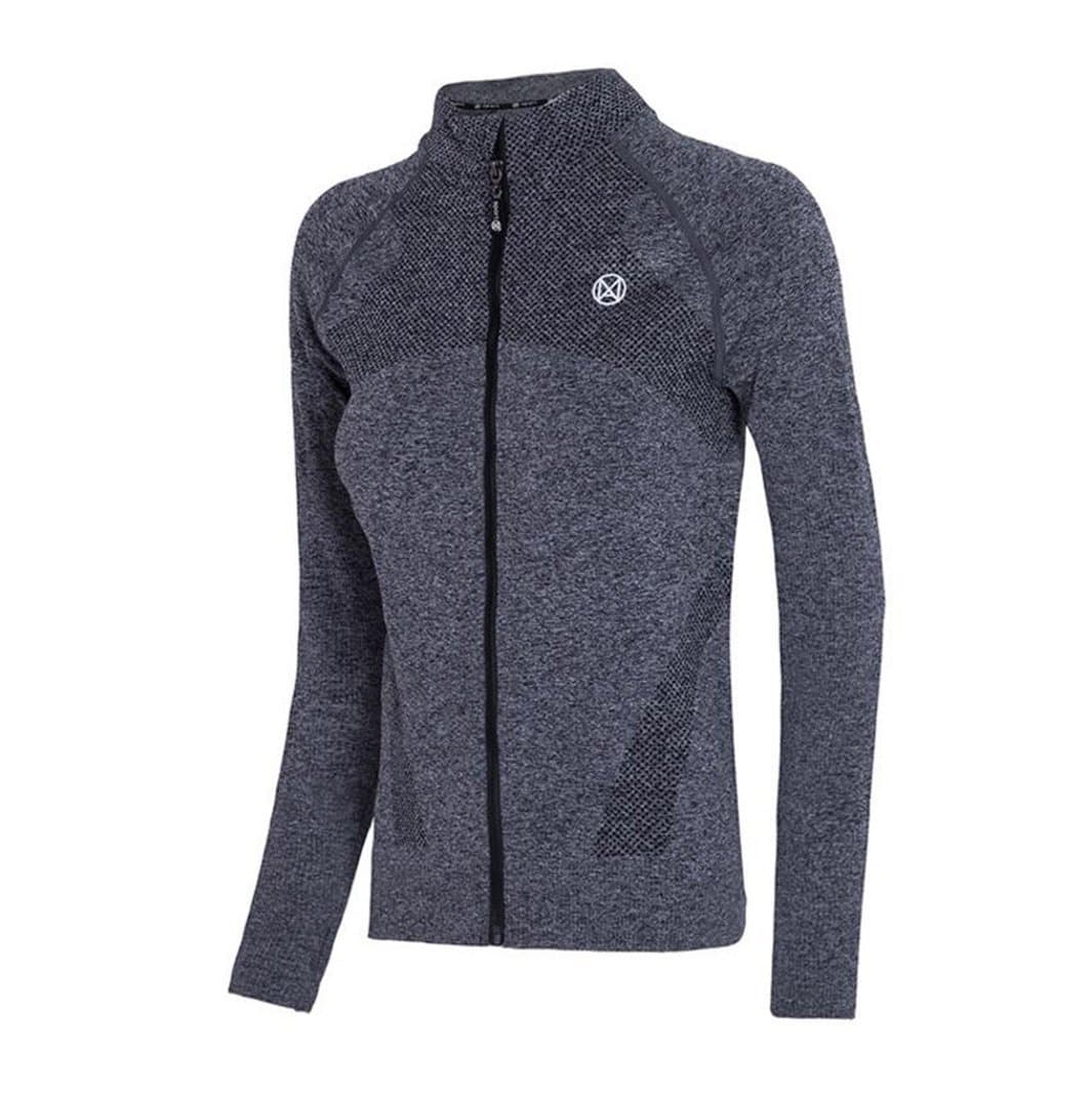 SUZone Long Sleeve Running Top Women Full Zip Running Jacket Women Yoga Top with Zipper Pockets Winter Running Jacket Grey L