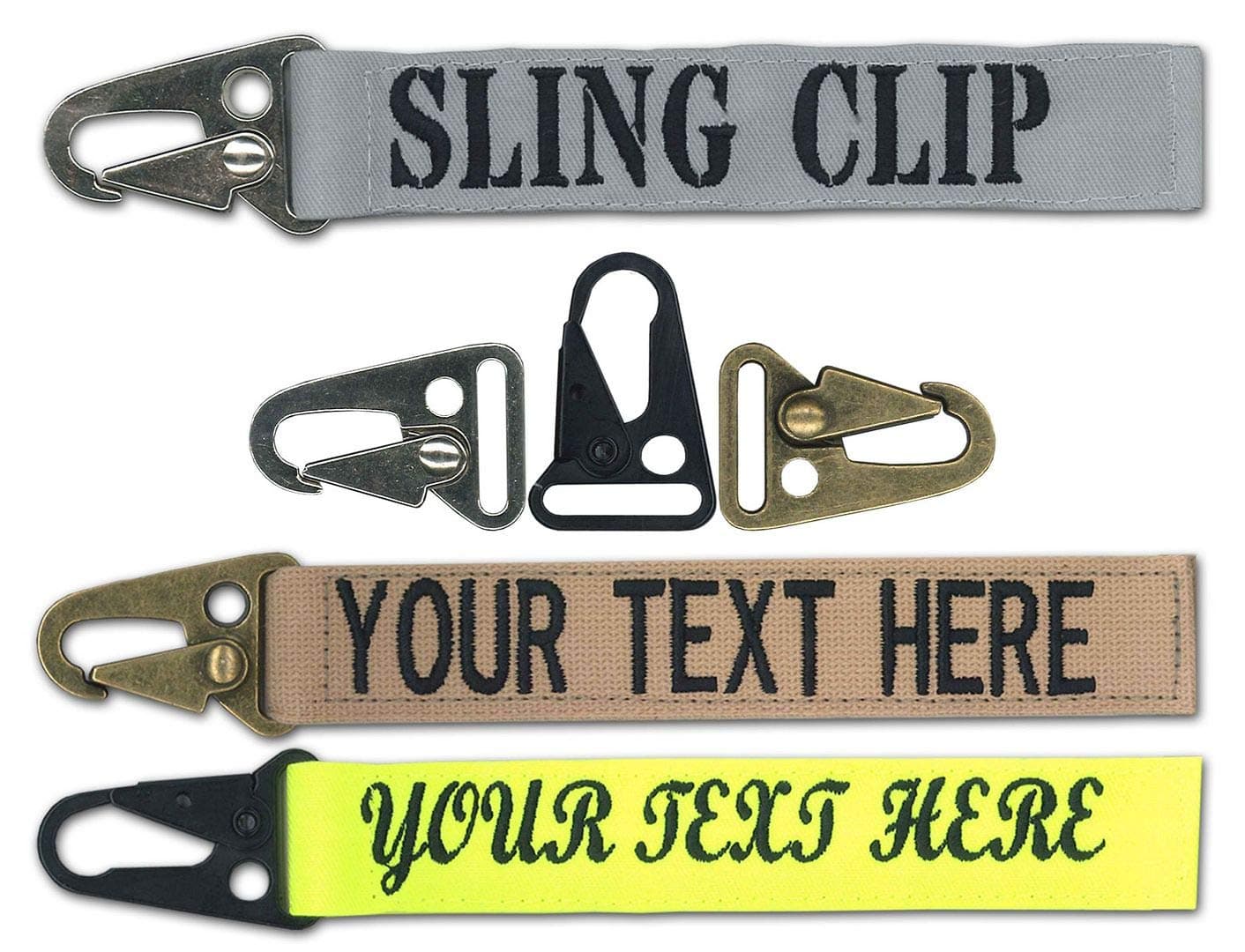 Northern SafariCustom Name Tape Material Embroidered 6" Sling Clip Style Luggage, Crate, Belt, Gear, Keyring. Over 40 Colors to Choose from.