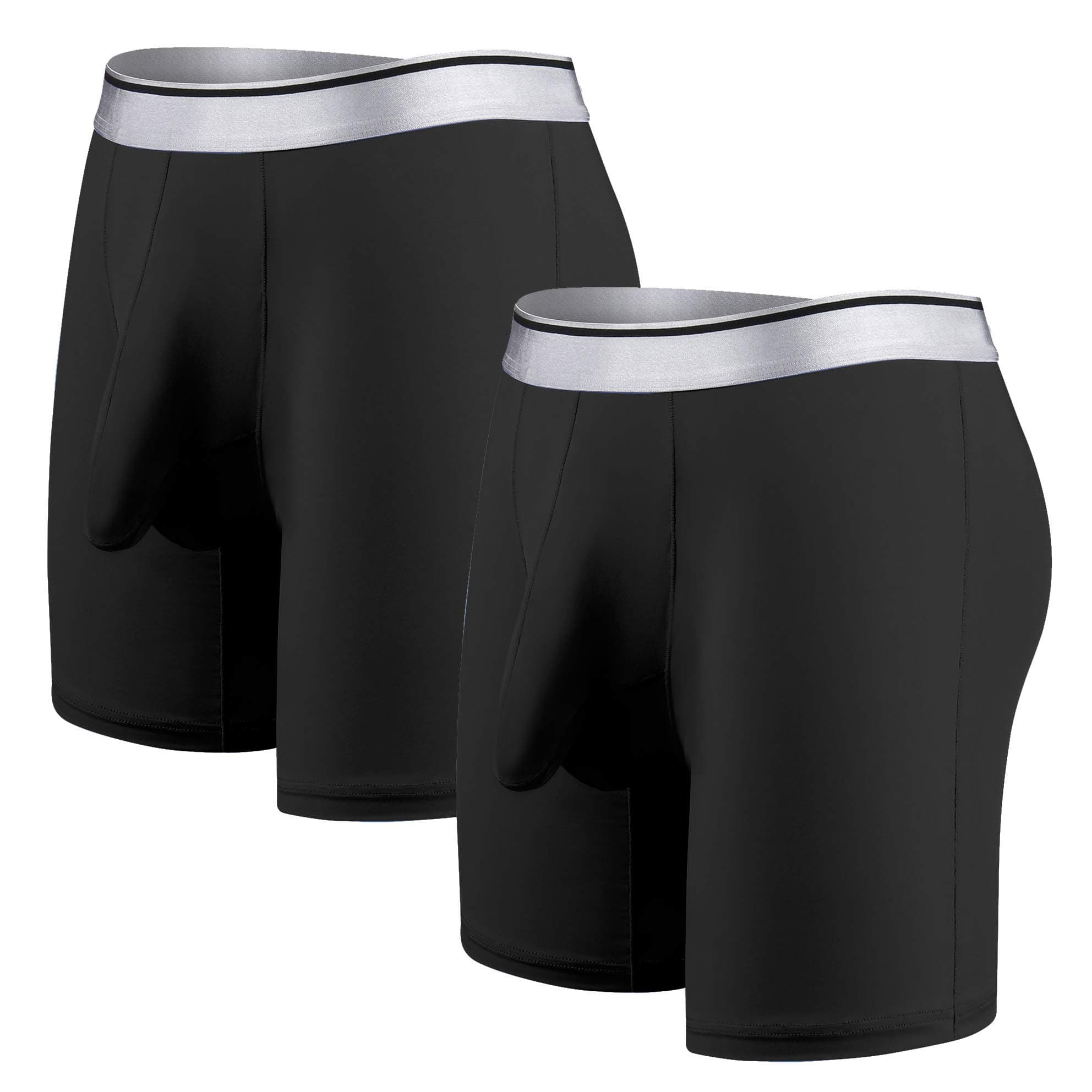 Ouruikia Men's Silk Briefs (Pack of 2) (_2 Packs-black_M)
