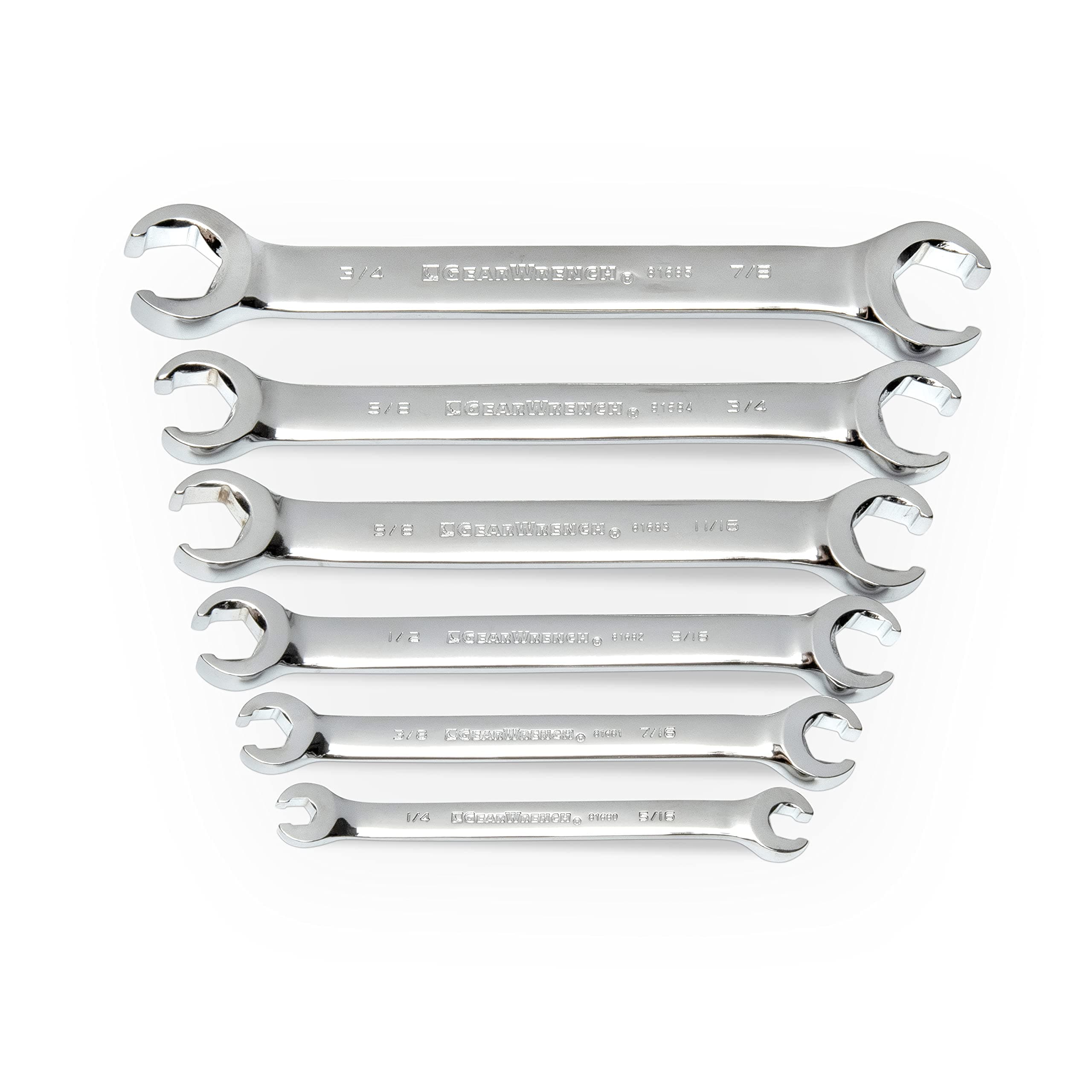GEARWRENCH6 Pc. Flare Nut Wrench Set, SAE - 81907