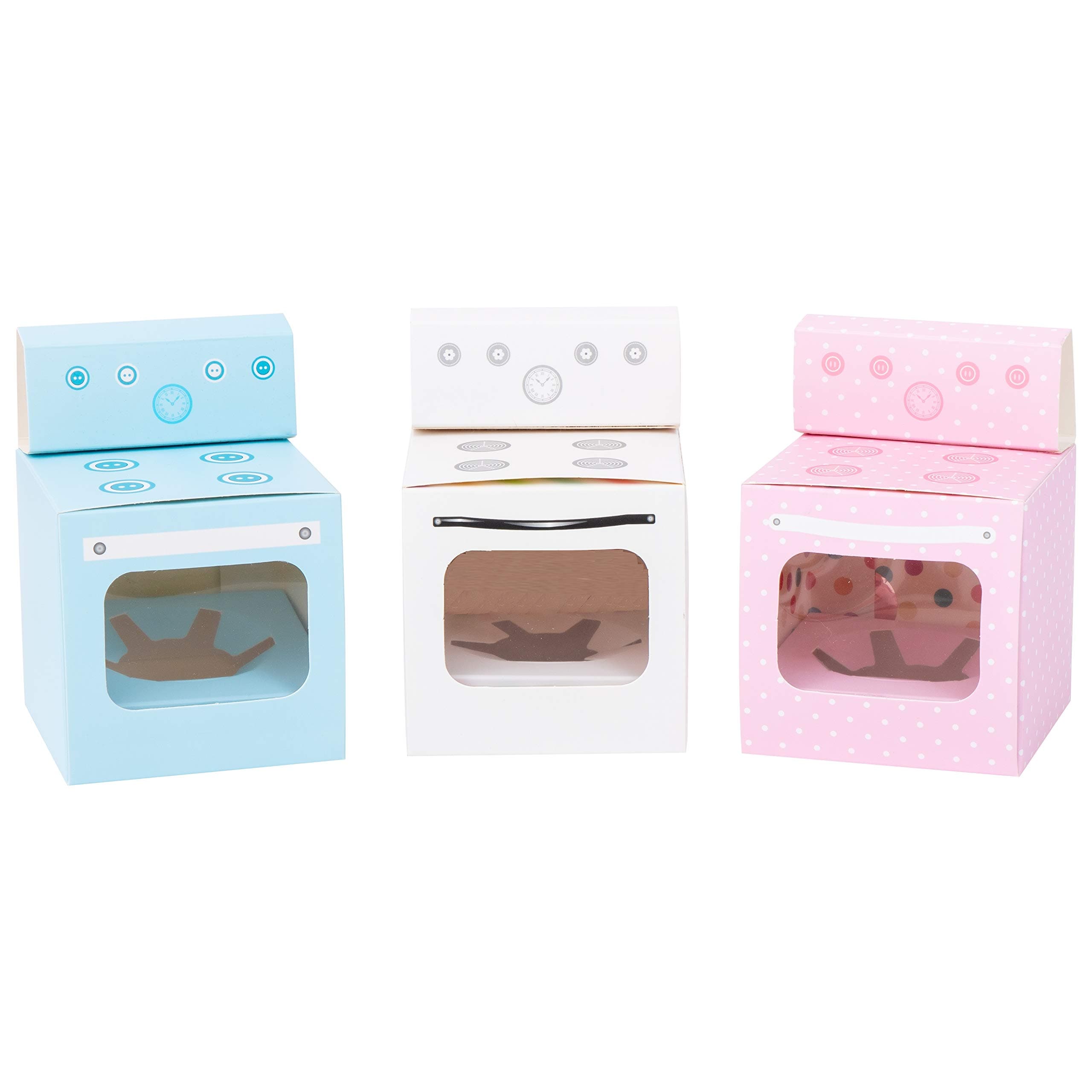 Bun in the Oven Cupcake Boxes for Baby Shower Favor, Boy Girl Gender Reveal Party (10pcs, Pink)