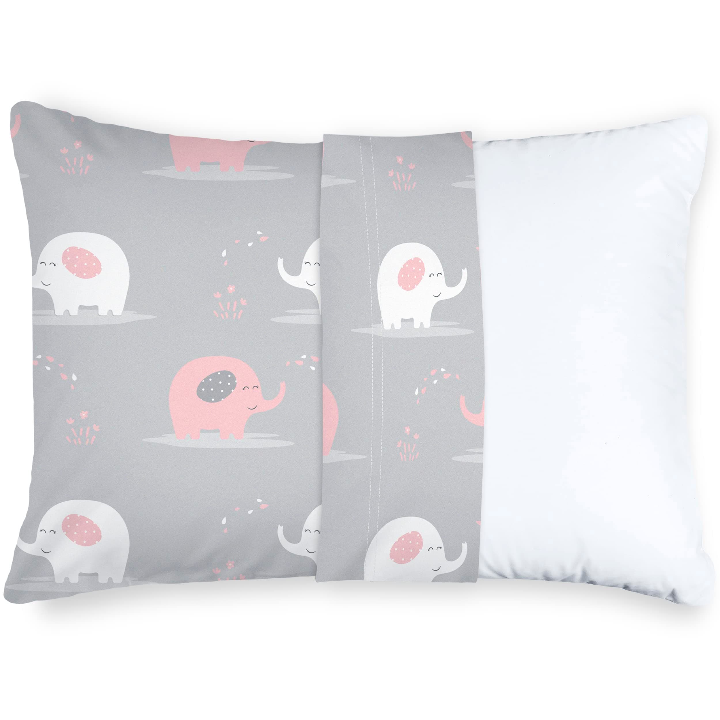 Utopia Bedding Toddler Pillow with Pillowcase (Elephant), 13 x 18 Soft Cotton Toddler Pillow for Sleeping, Kids Pillow, Toddler Bed Pillow, Perfect for Travel, Cots and Cribs