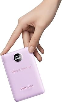 – VEEKTOMX Power Bank Fast Charging, 10000mAh Mini USB C Portable Charger with PD QC 3.0, Small Battery Pack, Compact External Battery Bank for iPhone, Samsung, Travel Essentials(Purple)
