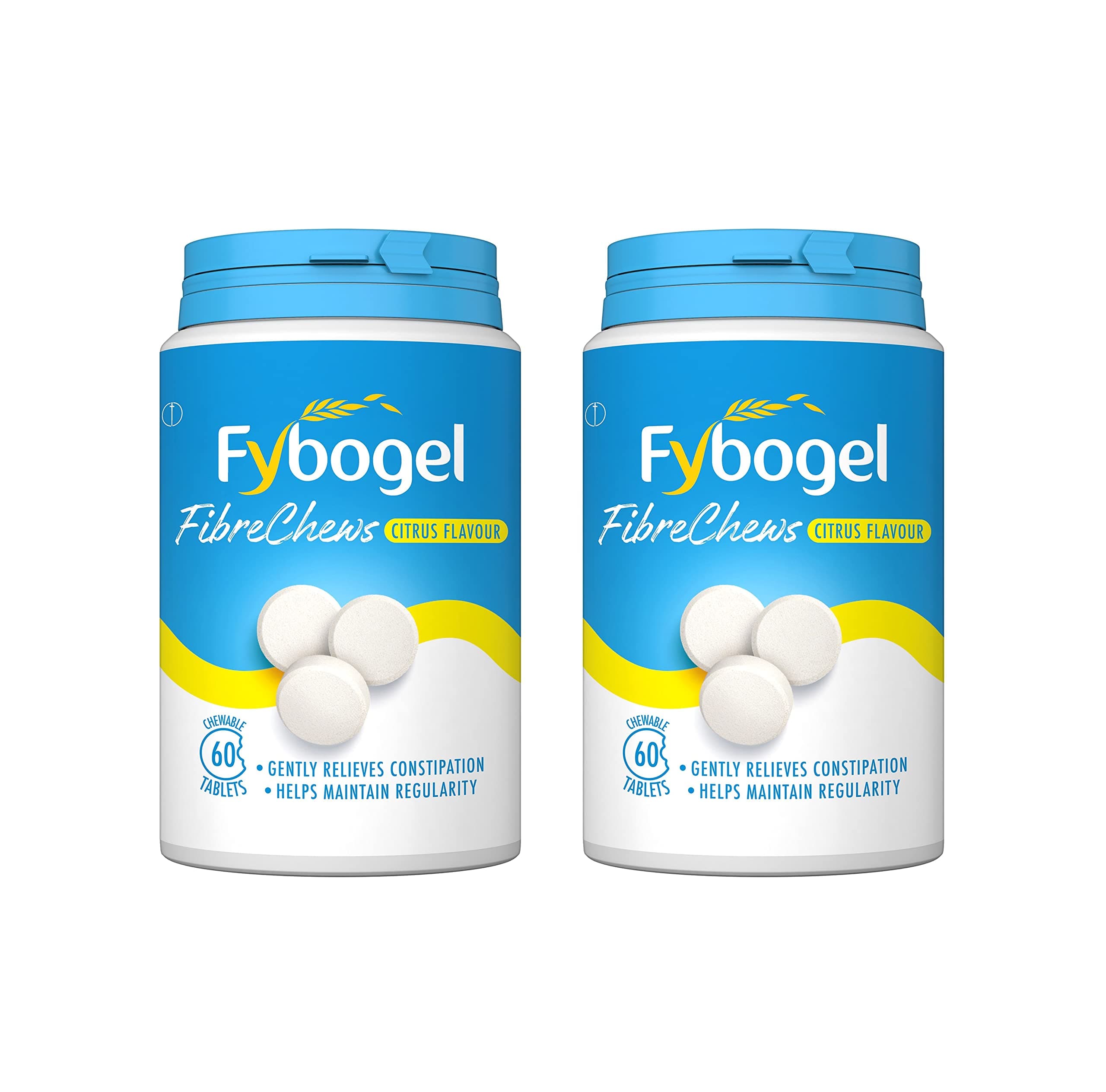 Fibre Chews Citrus Flavour, 120 Count (2 Packs of 60) - Relieves Constipation, Supports Digestive Health, Promotes Regularity, Convenient and Tasty Daily Supplement