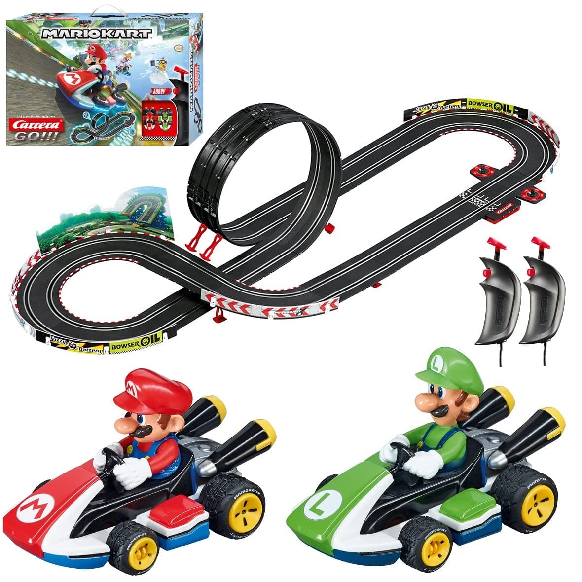 Carrera GO!!! Electric Powered Slot Car Racing Kids Toy Race Track Set 1:43 Scale, Mario Kart