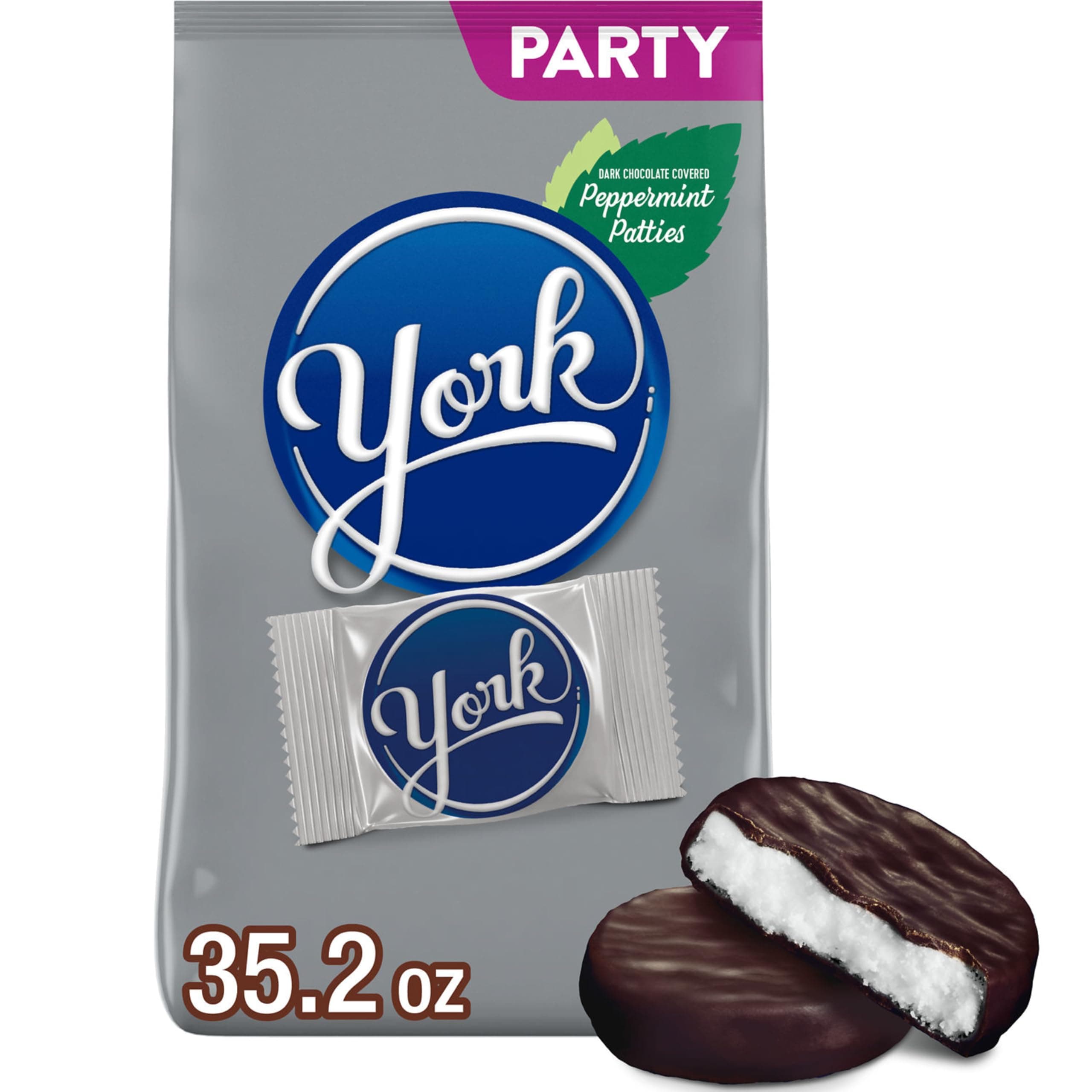 Dark Chocolate Peppermint Pattie Miniatures, Holiday Candy Party Pack, Great Stocking Stuffer 35.2 oz