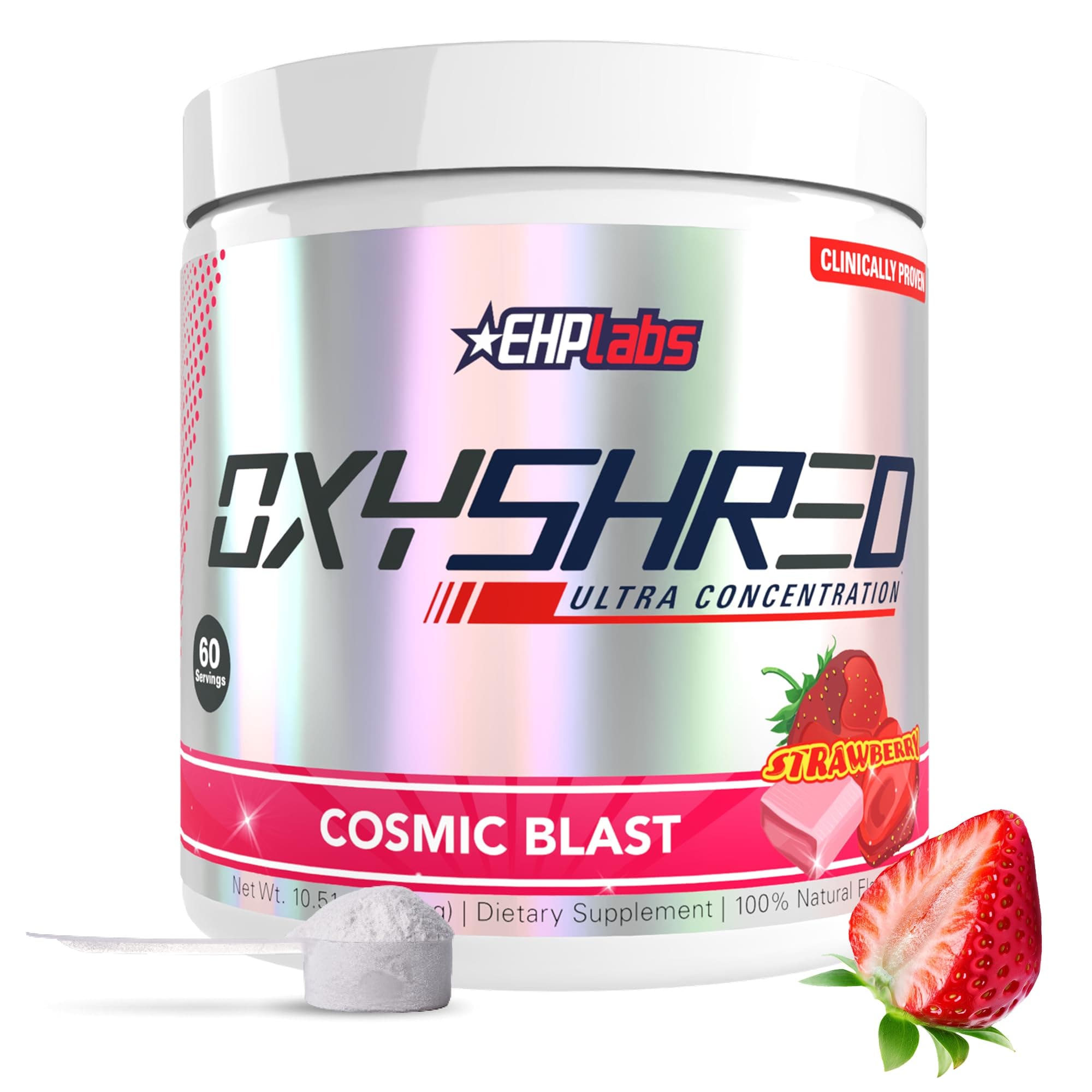 OxyShred Pre Workout Powder - Preworkout Powder with L Glutamine & Acetyl L Carnitine, Energy Boost Drink - Cosmic Blast, 60 Servings