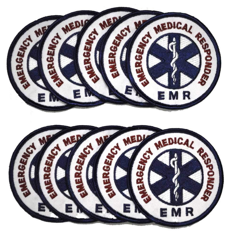 EMR (Emergency Medical Responder) Embroidered Patch - Set of 10