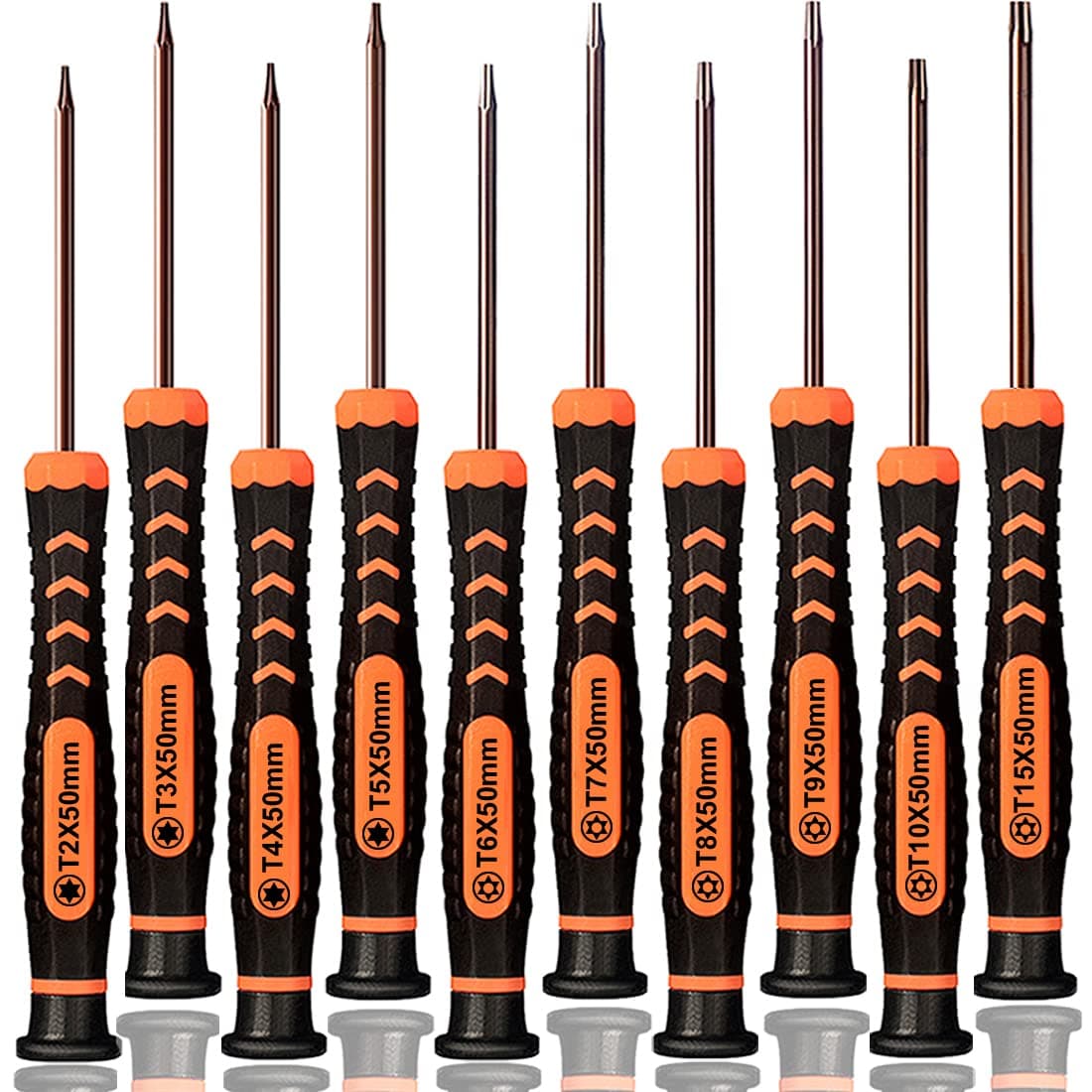 Torx Screwdriver Set of T2-T15, 10-Piece Magnetic Small Torx Security Screwdrivers with T2 T3 T4 T5 T6 T7 T8 T9 T10 T15 Star Screwdriver Tool Kit for Xbox,PS3,PS4,Knife,Computer & Other Device