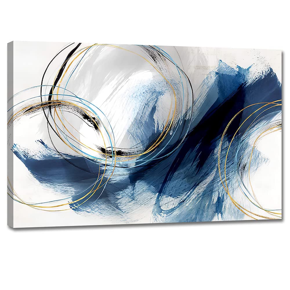 Wall Art Canvas Abstract Art Paintings Blue Fantasy Colorful Graffiti on White Background Modern Artwork Decor for Living Room Bedroom Kitchen 30x20in