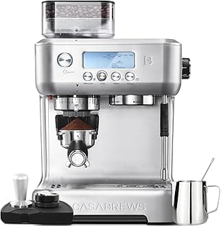 5700Pro Espresso Machine with Grinder, Professional Coffee Maker with Milk Frother Steam Wand, Barista-Quality Cappuccino Latte Machine with LCD Display, Great for Coffee Enthusiasts