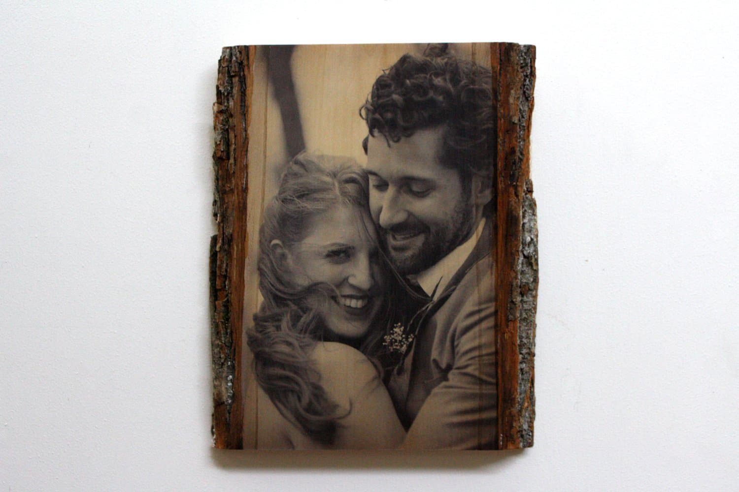 Custom Photo Transferred on Natural Edge Wood - Customized Wooden Picture