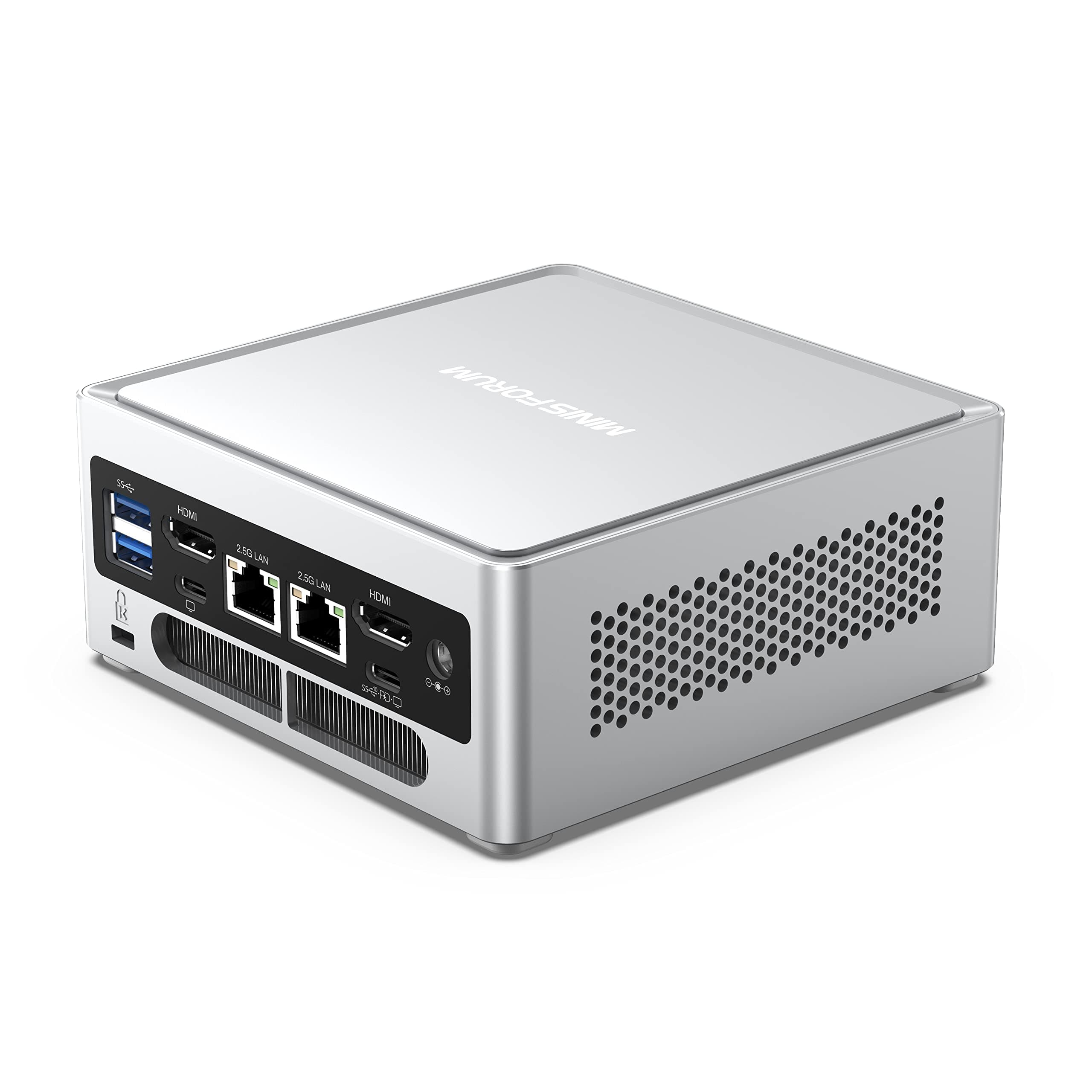 MINISFORUM Venus Series NAB5 Mini PC, 12th Gen Core i5-12450H Micro Compter, 32G DDR4+512G PCIe4.0 SSD, 2X HDMI+2X USB-C 4K@60Hz Output, 2X 2.5G RJ45 Port, 4X USB3.2 Small Form Factor